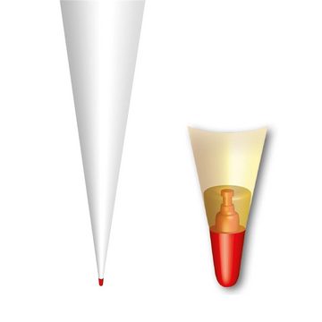 Roth Schultüte Basteltüte Weiß, 70 cm, rund, mit weißem Filzverschluss, Rot(h)-Spitze