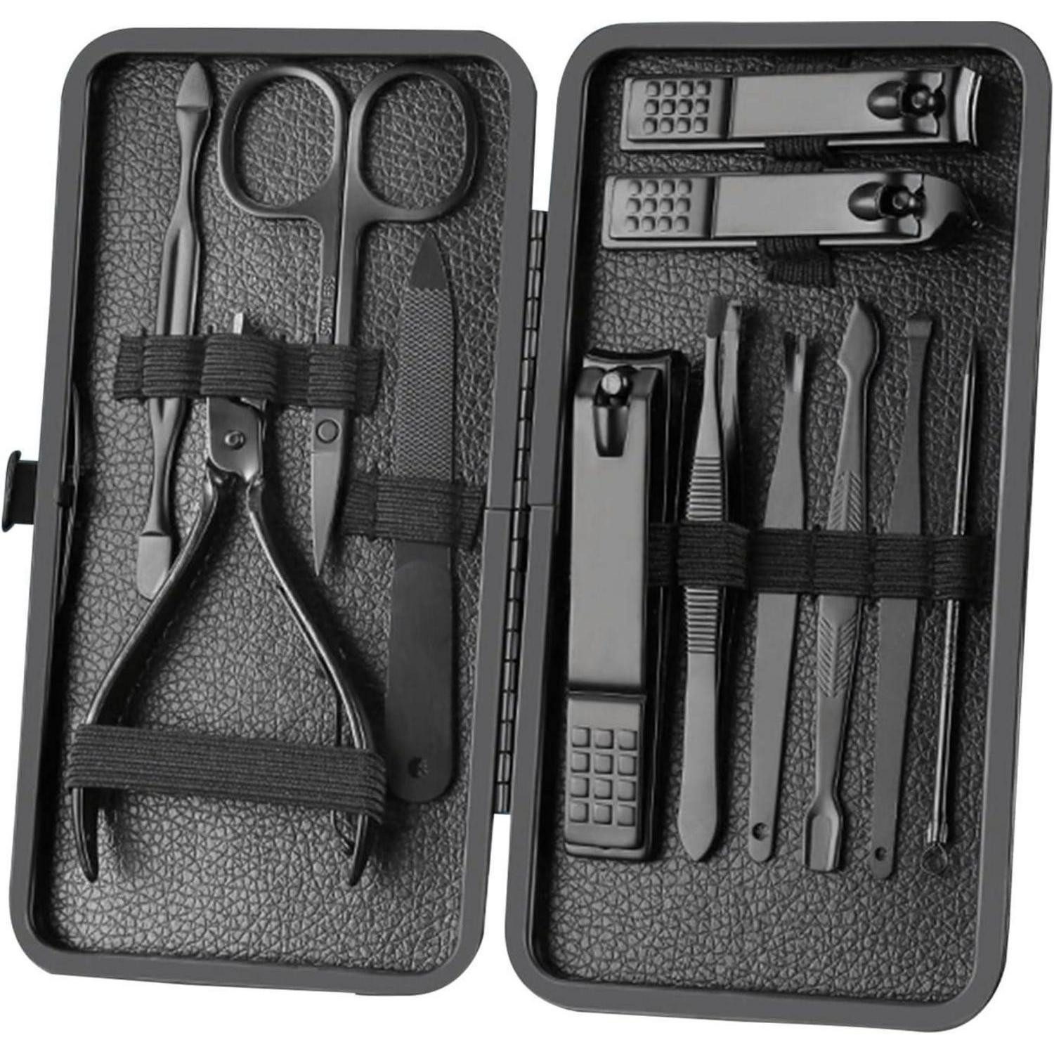 LuxusKollektion Nagelschere Maniküre Pediküre Set 12-teilig Edelstahl Nagelset Männer Pflegeset