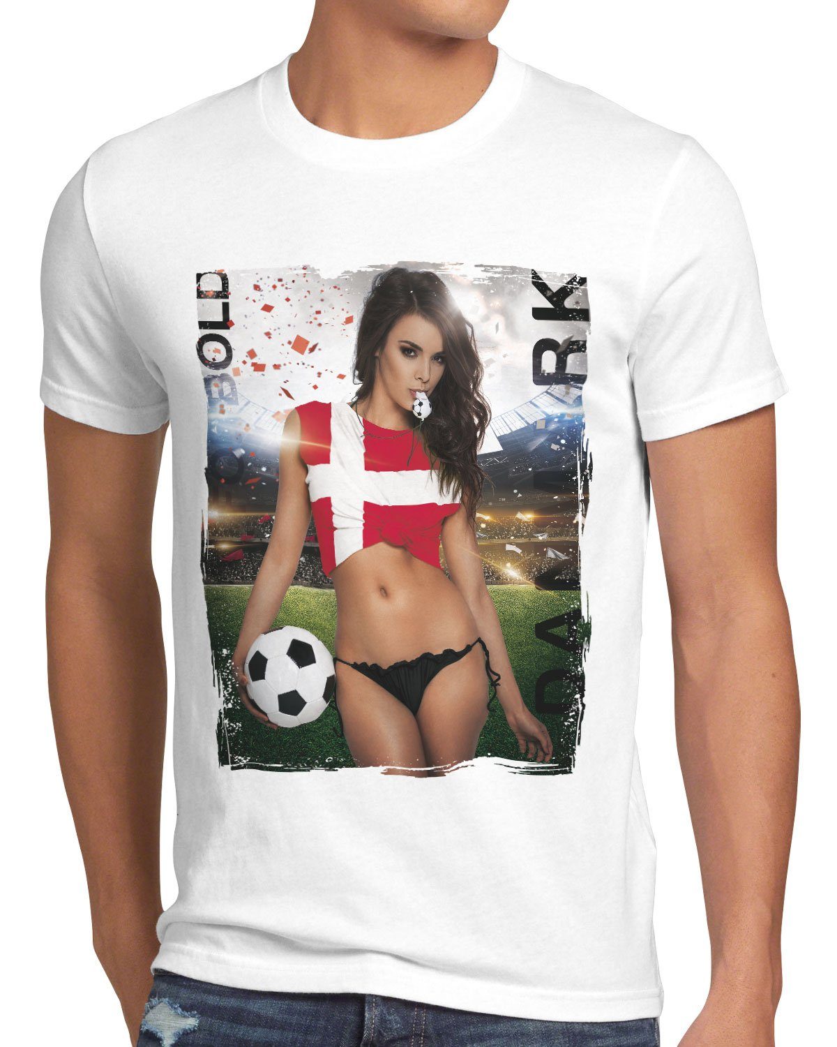 style3 Print-Shirt Herren T-Shirt EM 2022 Soccer Girl Deutschland Fußball Trikot Germany Weiss