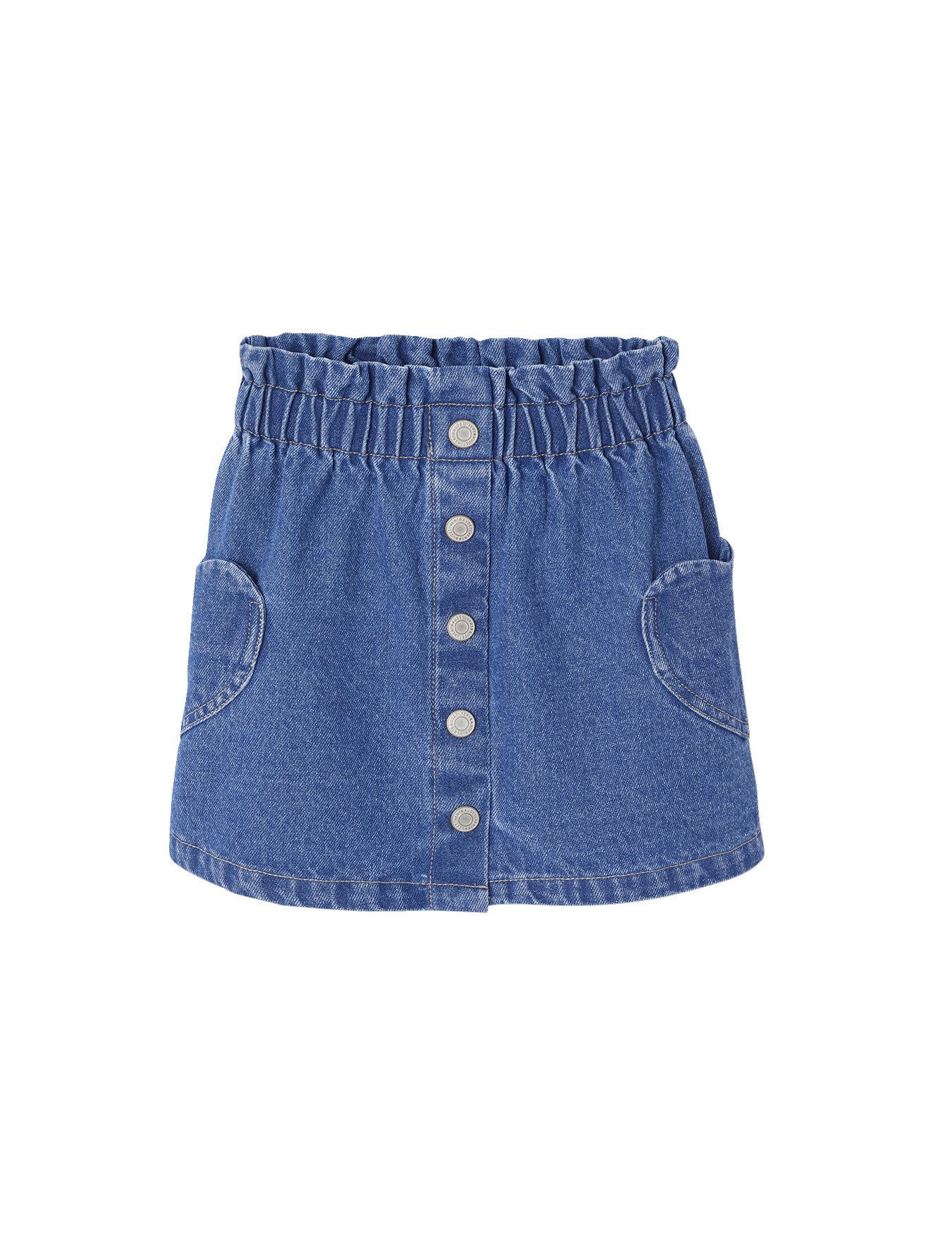vertbaudet Minirock Mädchen Jeansrock mit Herztasche