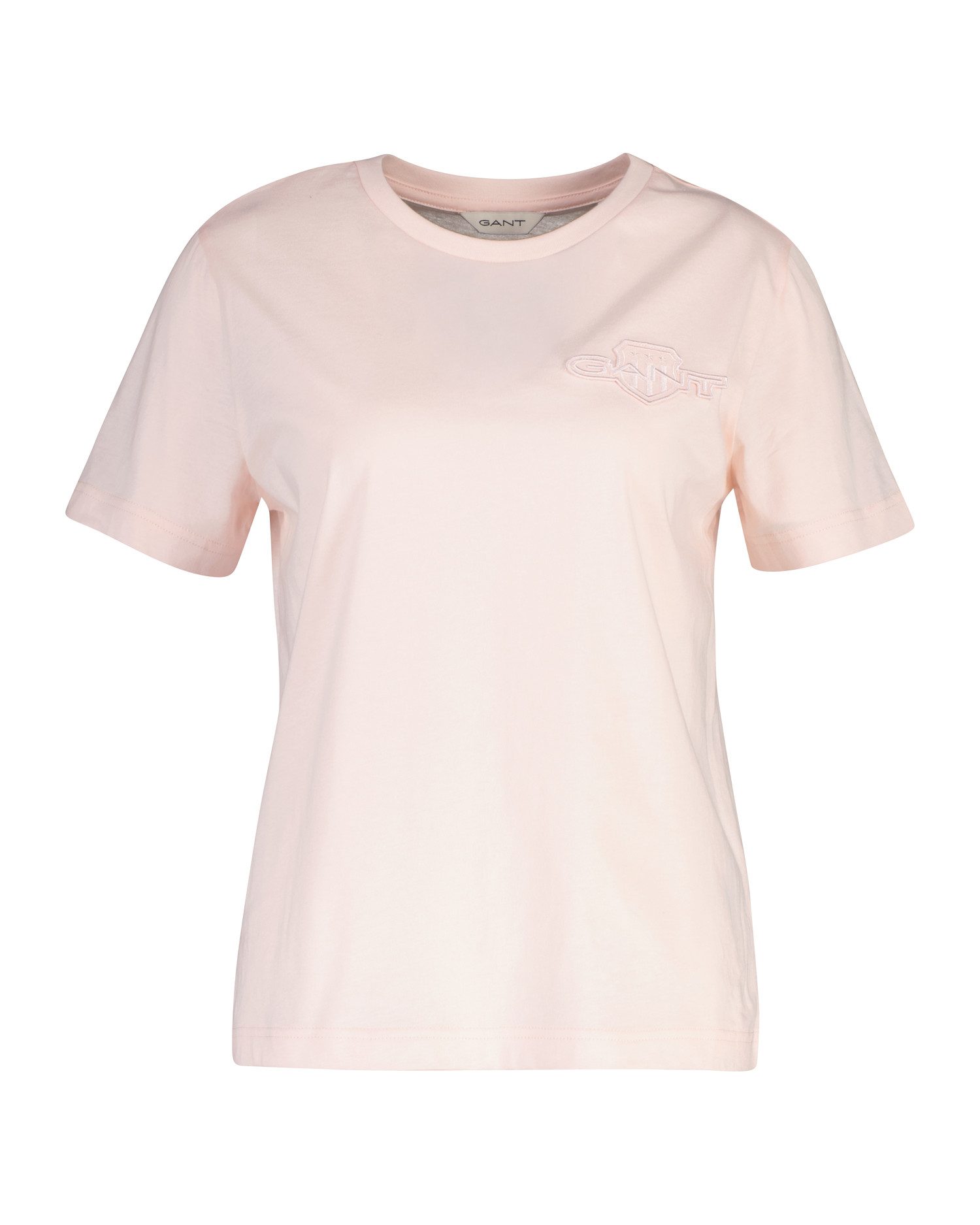Gant T-Shirt REG TONAL SHIELD SS T-SHIRT Rundhals, Ton in Ton Stickerei
