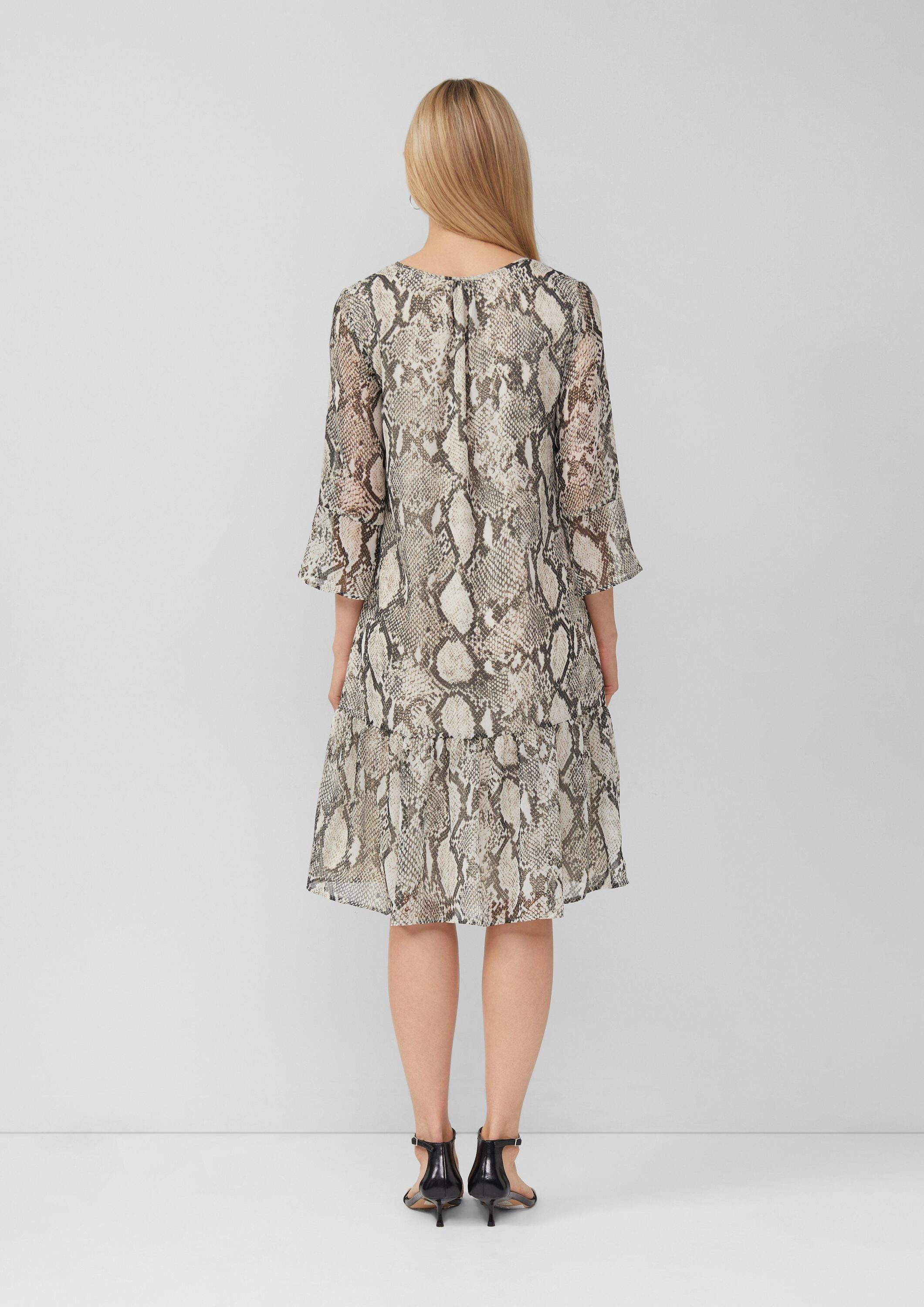 s.Oliver Minikleid Kleid Kleid mit Schlangen-Print und Viskosefutter