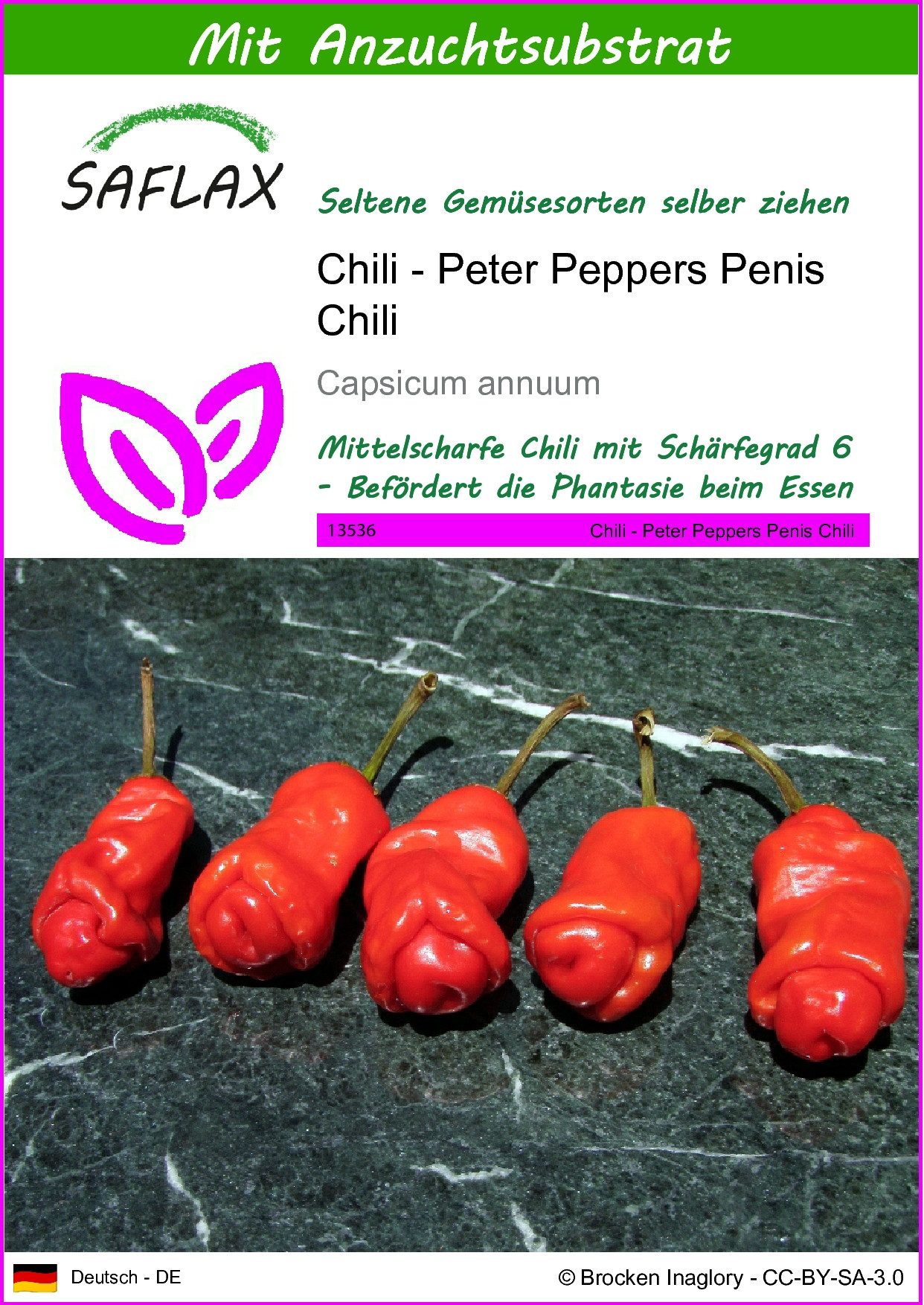 SAFLAX Gemüsesamen SAFLAX - Samen und Substrat - Chili - Peter Peppers Penis Chili