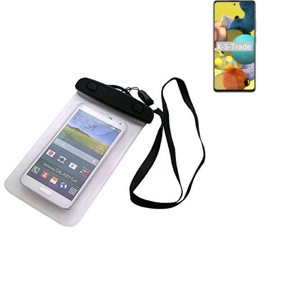 K-S-Trade Handyhülle für Samsung Galaxy A51 5G, Schutz Hülle Handy Hülle  Beach Bag wasserdicht 16cm x 10cm