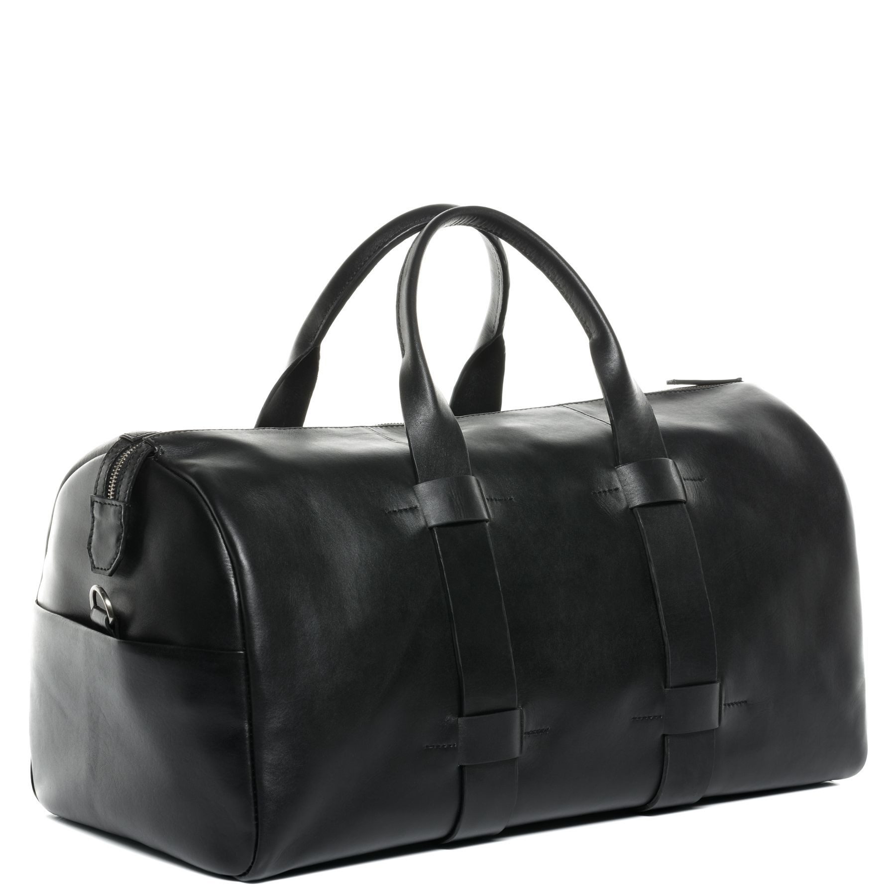 FEYNSINN Umhängetasche echt Leder Weekender groß Ledertasche schwarz TROY, Echtleder Reisegepäck für Damen & Herren, Sporttasche XL schwarz
