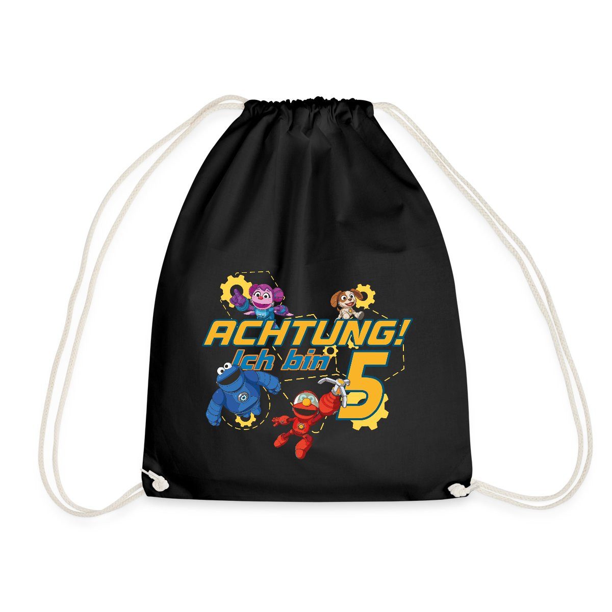 Spreadshirt Turnbeutel Achtung Ich Bin 5 Jahre Alt Mecha Builders Team Turnbeutel (1-tlg)