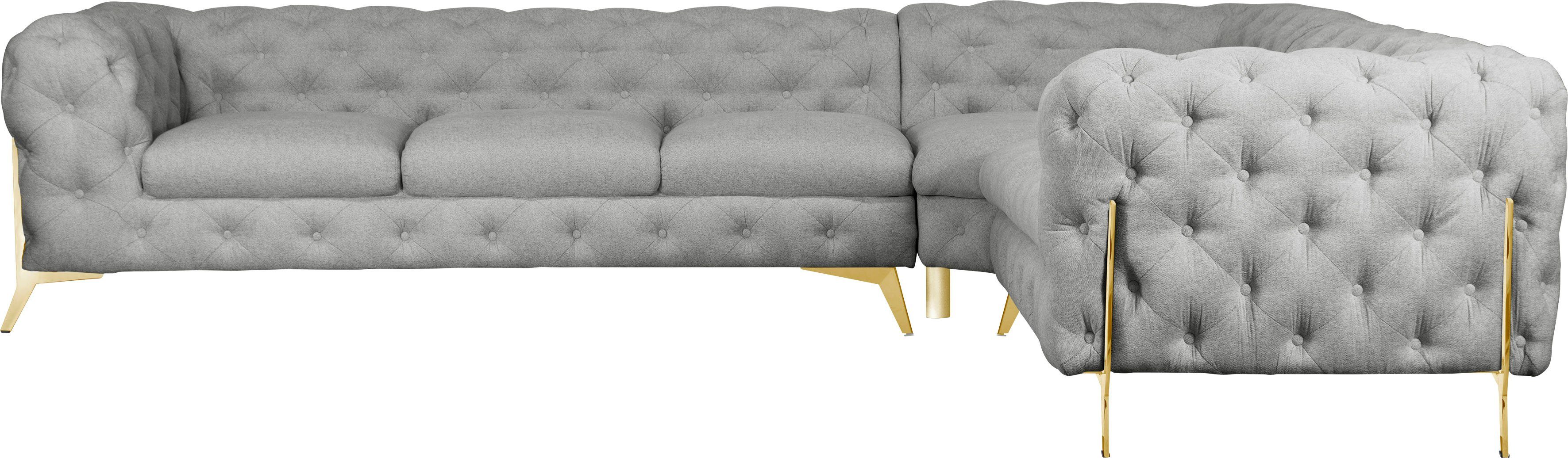 Leonique Chesterfield-Sofa Amaury L-Form, großes Ecksofa, günstig online kaufen