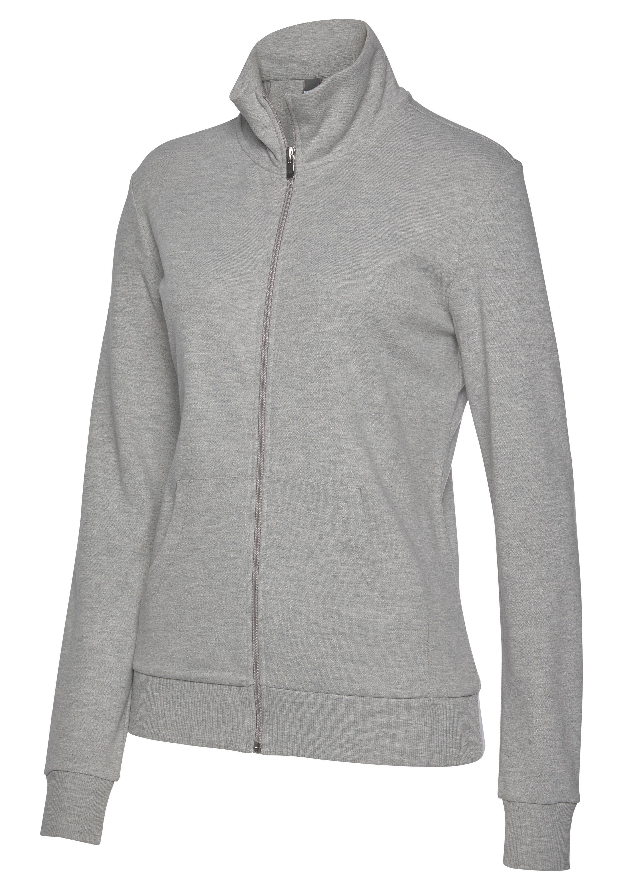 Bench. Loungewear Sweatjacke mit glänzender Logostickerei am Stehkragen, Loungeanzug