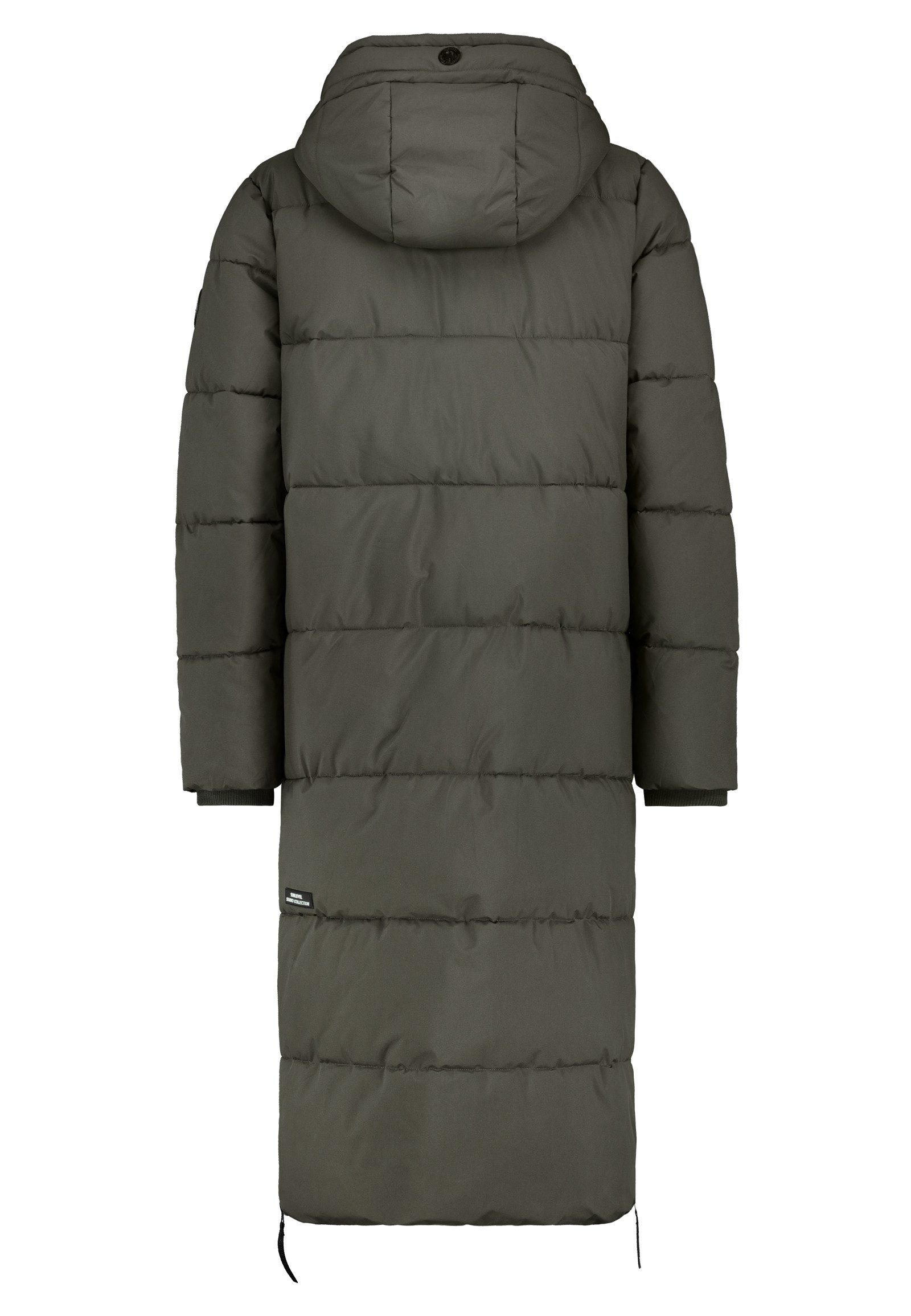 SUBLEVEL Steppjacke Damen Mantel Winterjacke Jacke extra lang geschnitten mit Kapuze