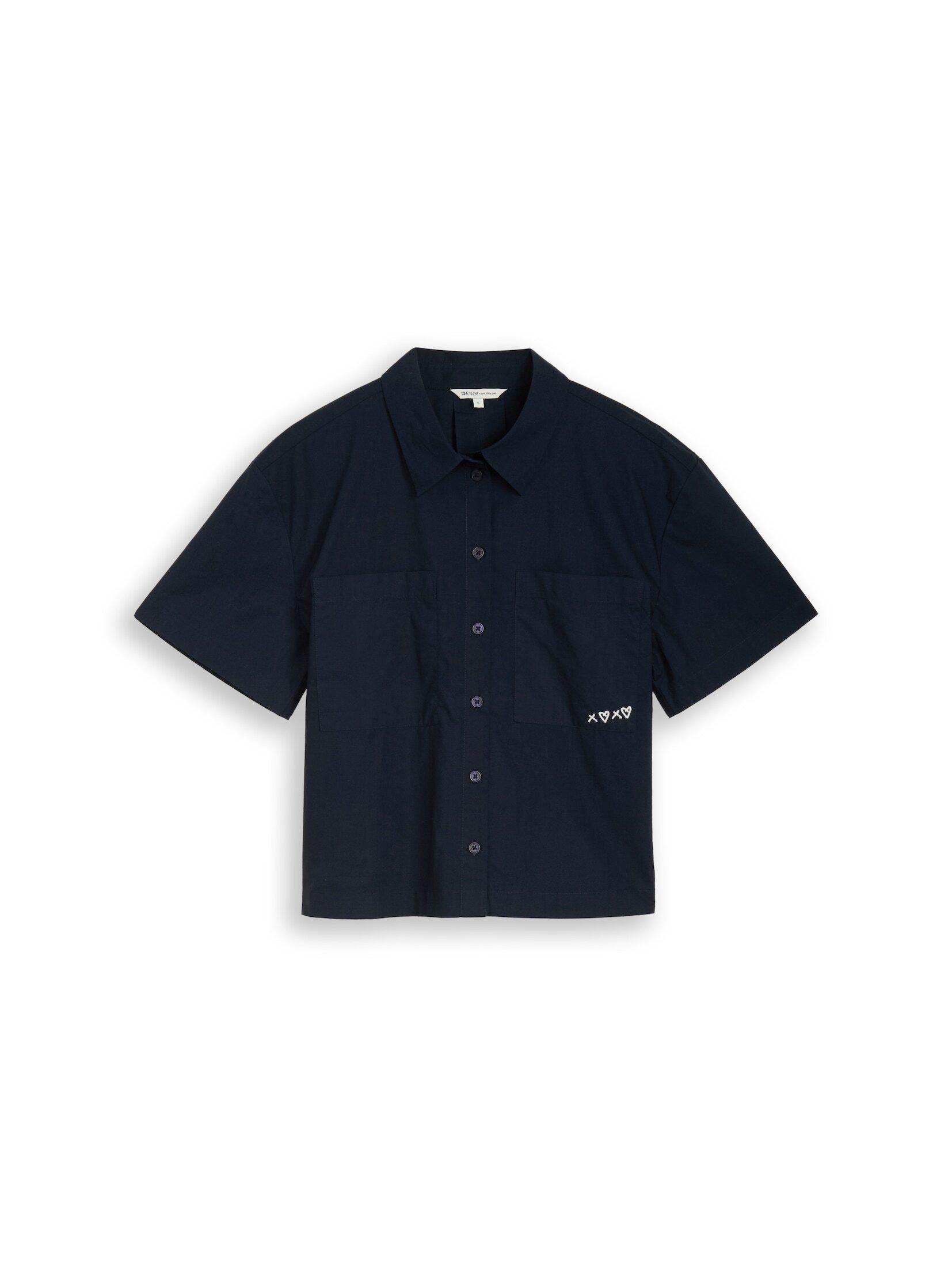 TOM TAILOR Denim Kurzarmbluse Blusen & Shirts Boxy Fit Bluse aus Baumwolle