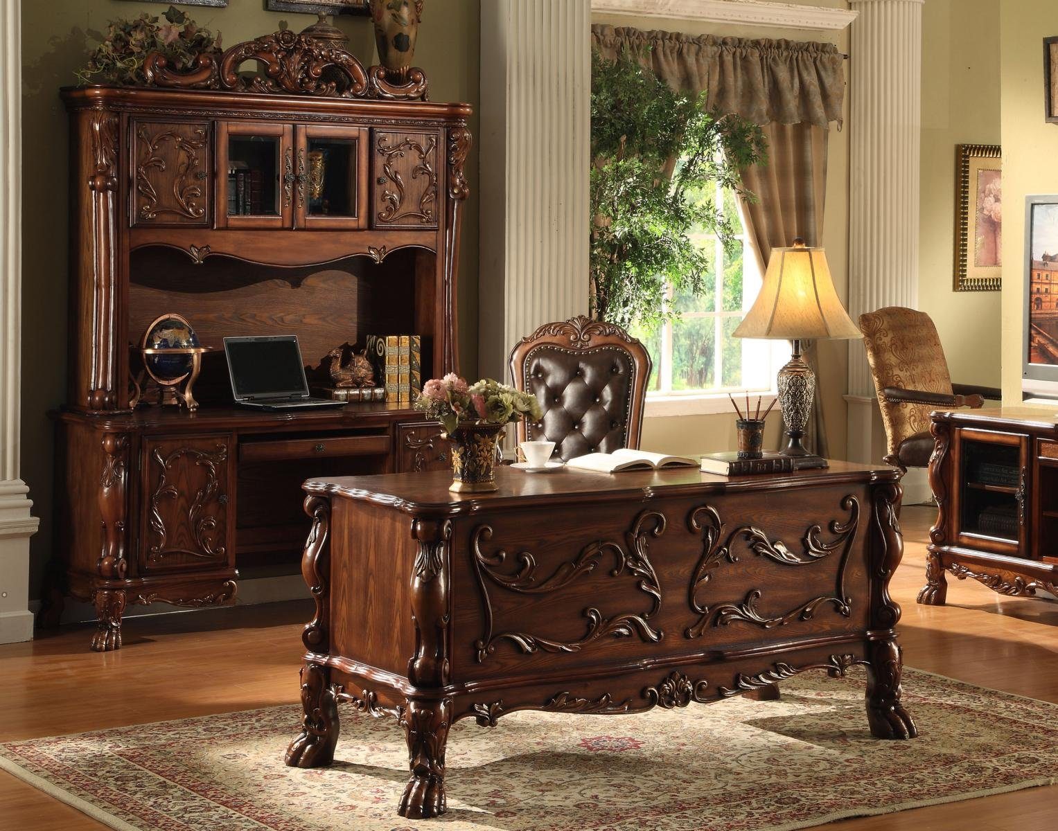JVmoebel Schreibtisch Klassischer Büroschreibtisch aus Holz mit Regal- und Sekretär-Funktion (1 Tisch), Made in Europa