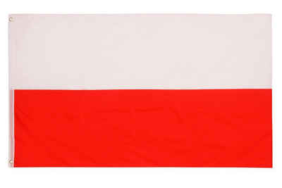 PHENO FLAGS Flagge Polen Flagge 90 x 150 cm Polnische Fahne Polska (Hissflagge für Fahnenmast), Inkl. 2 Messing Ösen