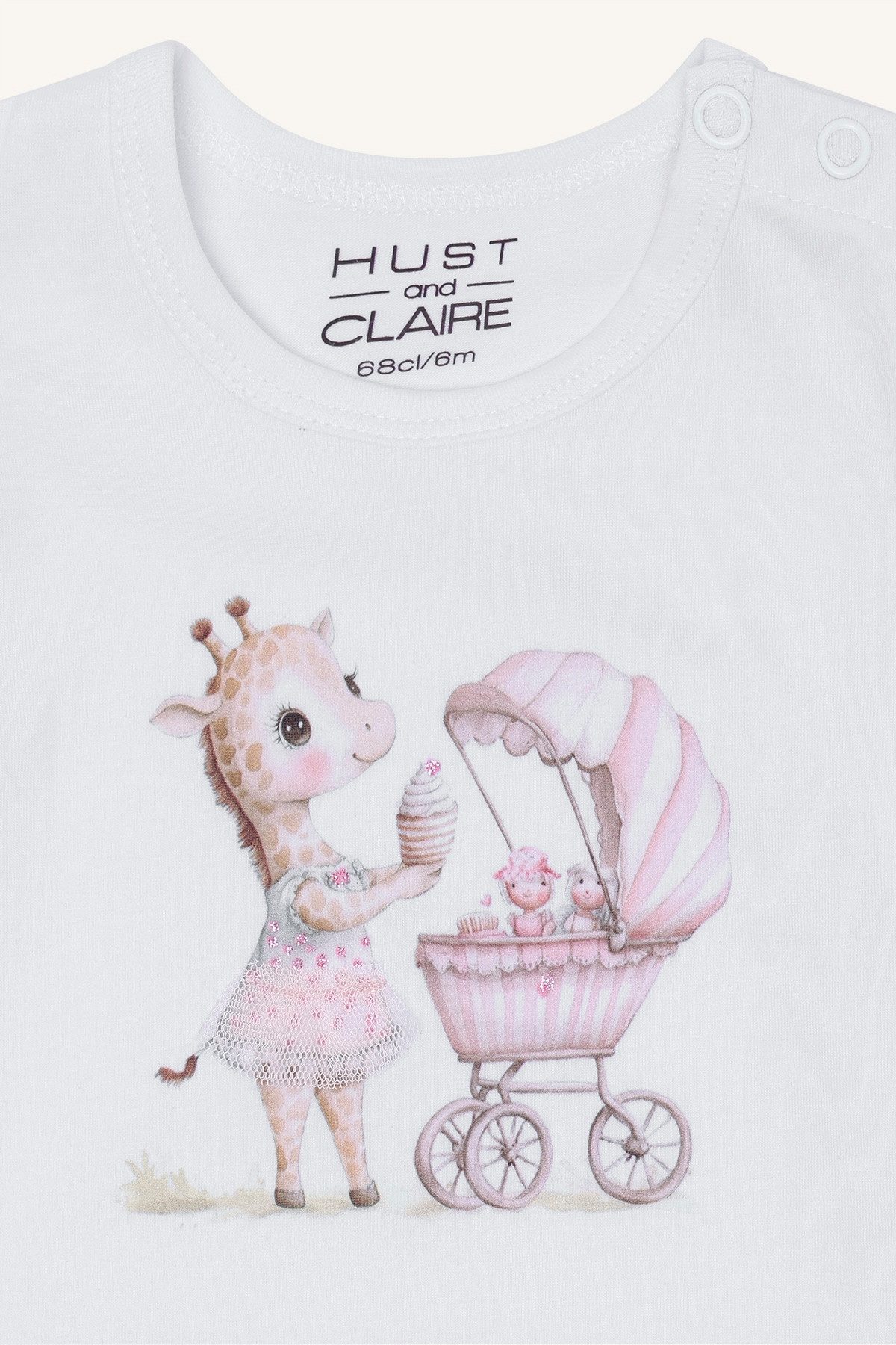 Hust & Claire Kurzarmbody HCBritt Giraf (1-tlg) Baby Body Mädchen mit süßem Giraffenmotiv