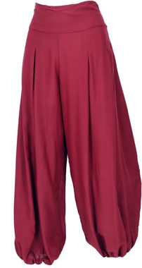 Guru-Shop Relaxhose Boho Pluderhose, Muckhose, Haremshose - dunkelrot Ethno Style, alternative Bekleidung