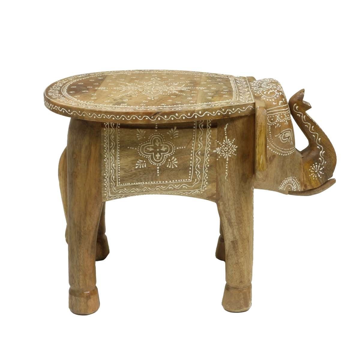 Oriental Galerie Blumenhocker Indischer Hocker Elefant Bemalung Klein (1 St)