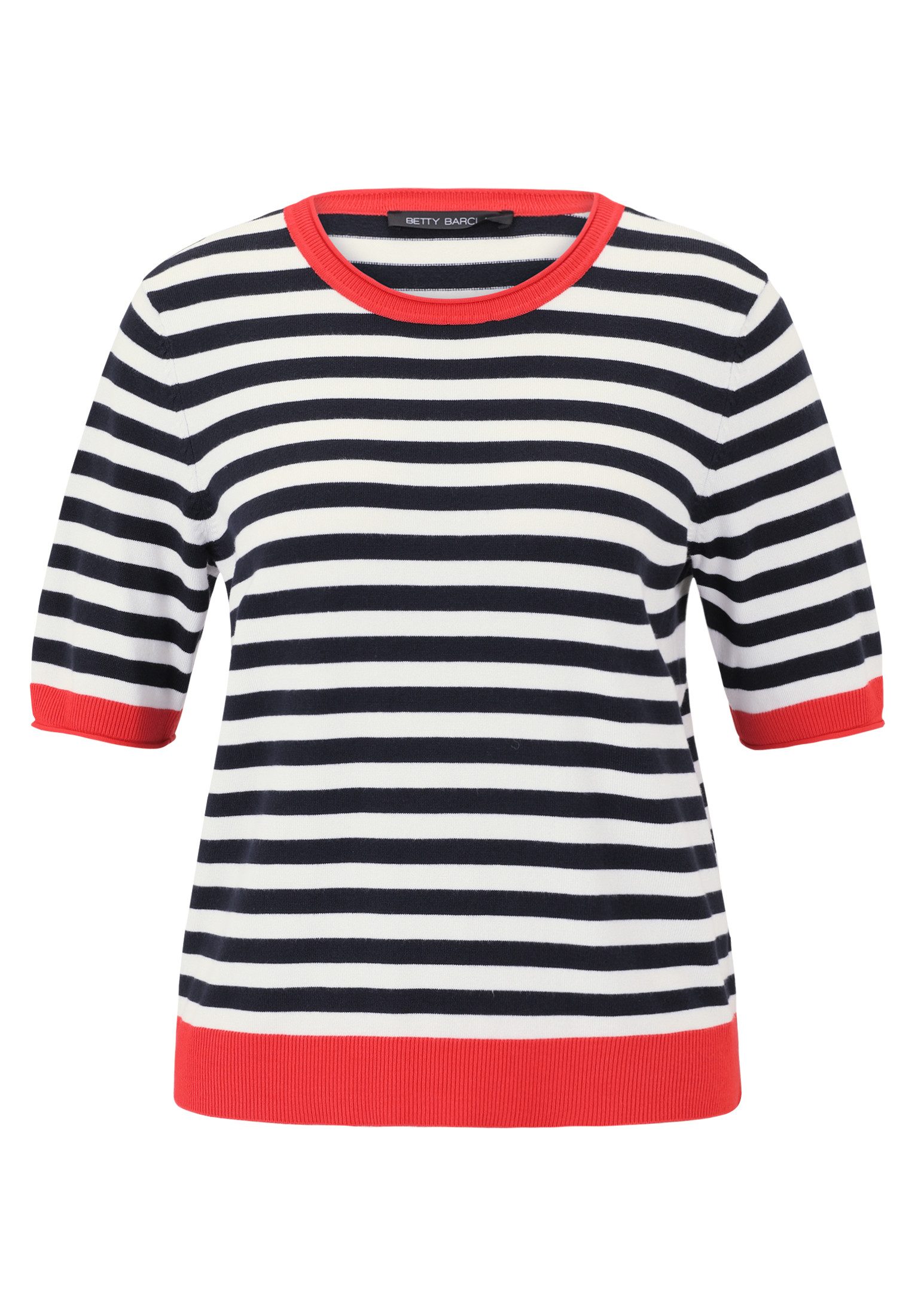 Betty Barclay Kurzarmshirt Damen Basic-Pullover mit Streifen (1-tlg) günstig online kaufen