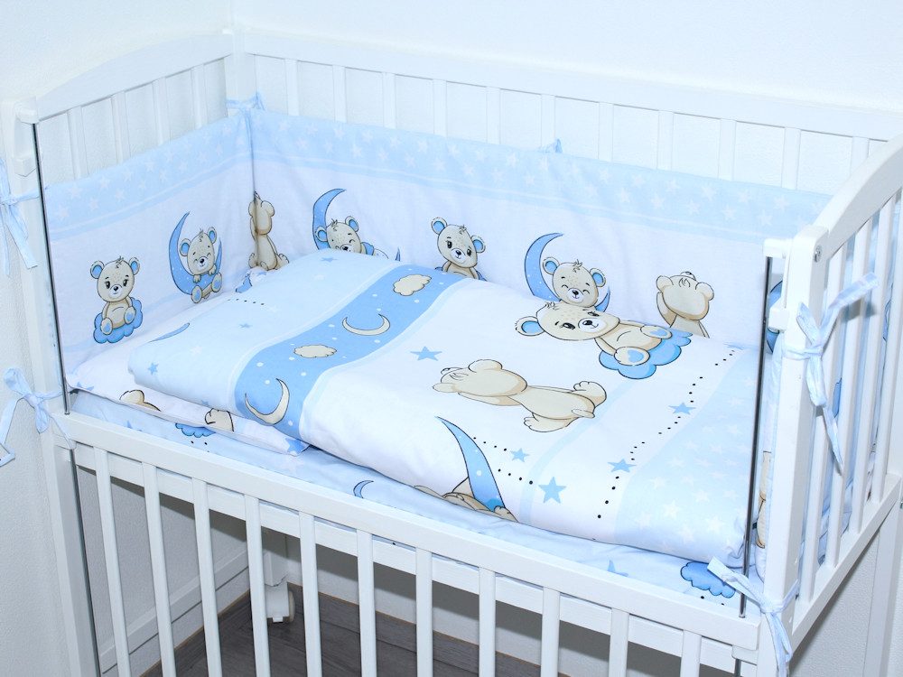Beistellbett Baby Bettwäsche für Beistellbett mit Nestchen Spannbettlaken 6 teilig