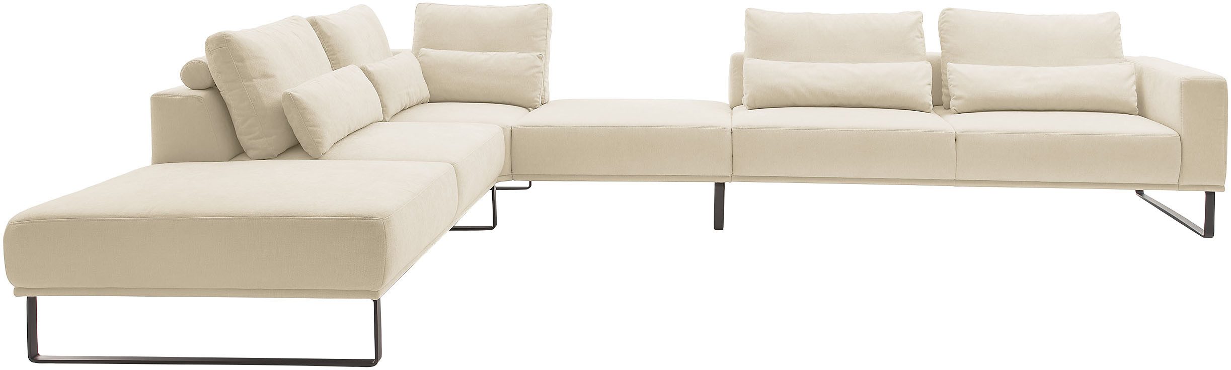 Musterring Ecksofa JustB! PM100 bequem, modern, elegant und viel Platz, bodenfrei, mit Zwischenhocker, wahlweise mit Funktion und Kissen, Maße 290 x 308