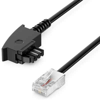 deleyCON »deleyCON 20m TAE Anschlusskabel Routerkabel TAE-F auf RJ45 Stecker DSL Schwarz« LAN-Kabel
