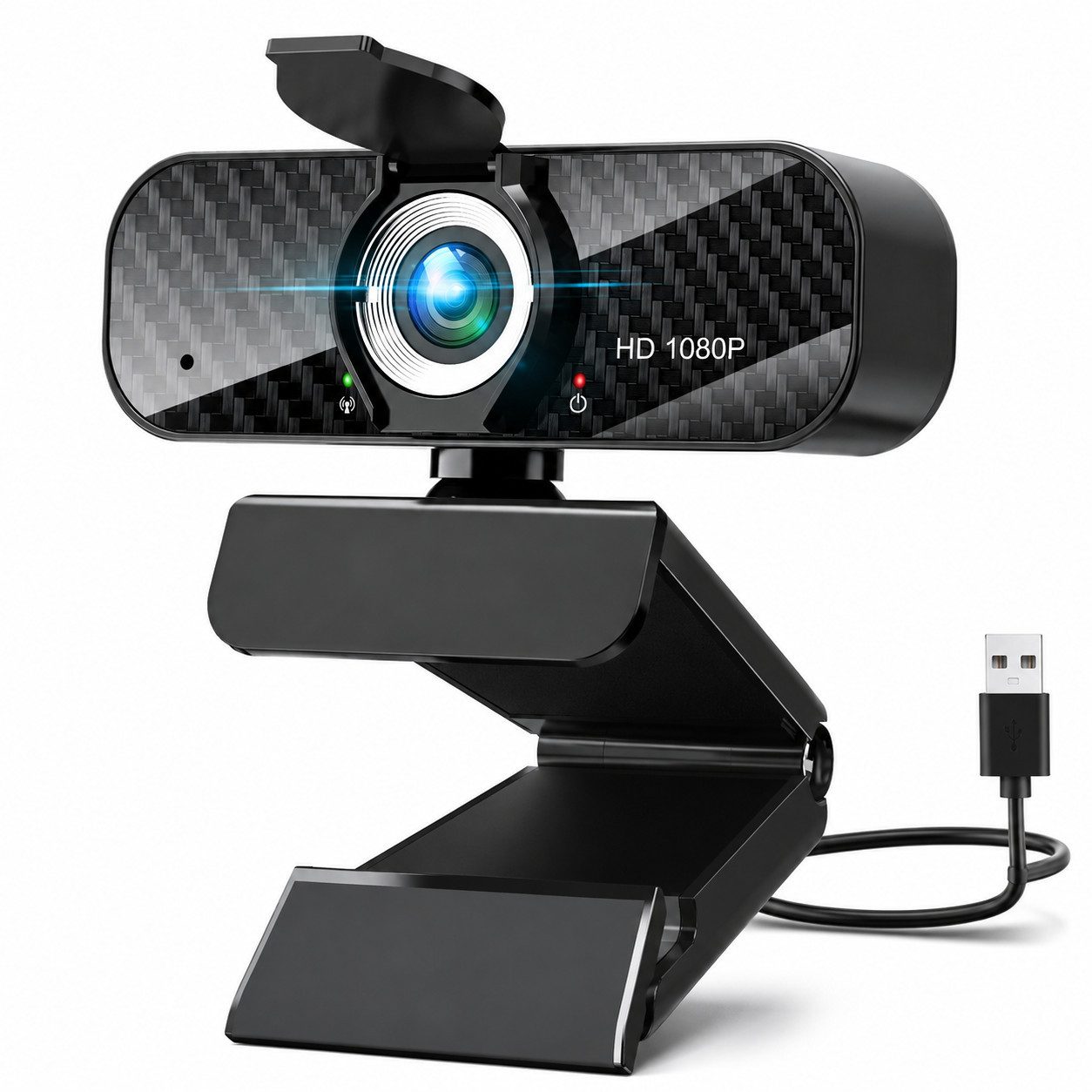 Vornix Webcam Full HD 1080P mit eingebautem Mikrofon Webcam (WLAN (Wi-Fi), Mini Plug and Play für Desktop & Notebook, USB Kamera Web Cam für YouTube,Skype,Xbox(Weiß/Warmes Licht)-notfall)