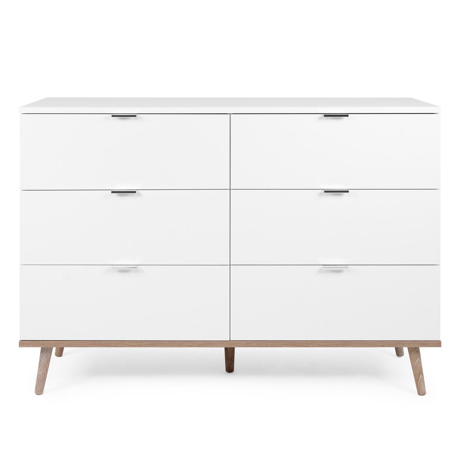 Homestyle4u Kommode Sideboard Weiß Holz Schlafzimmerschrank