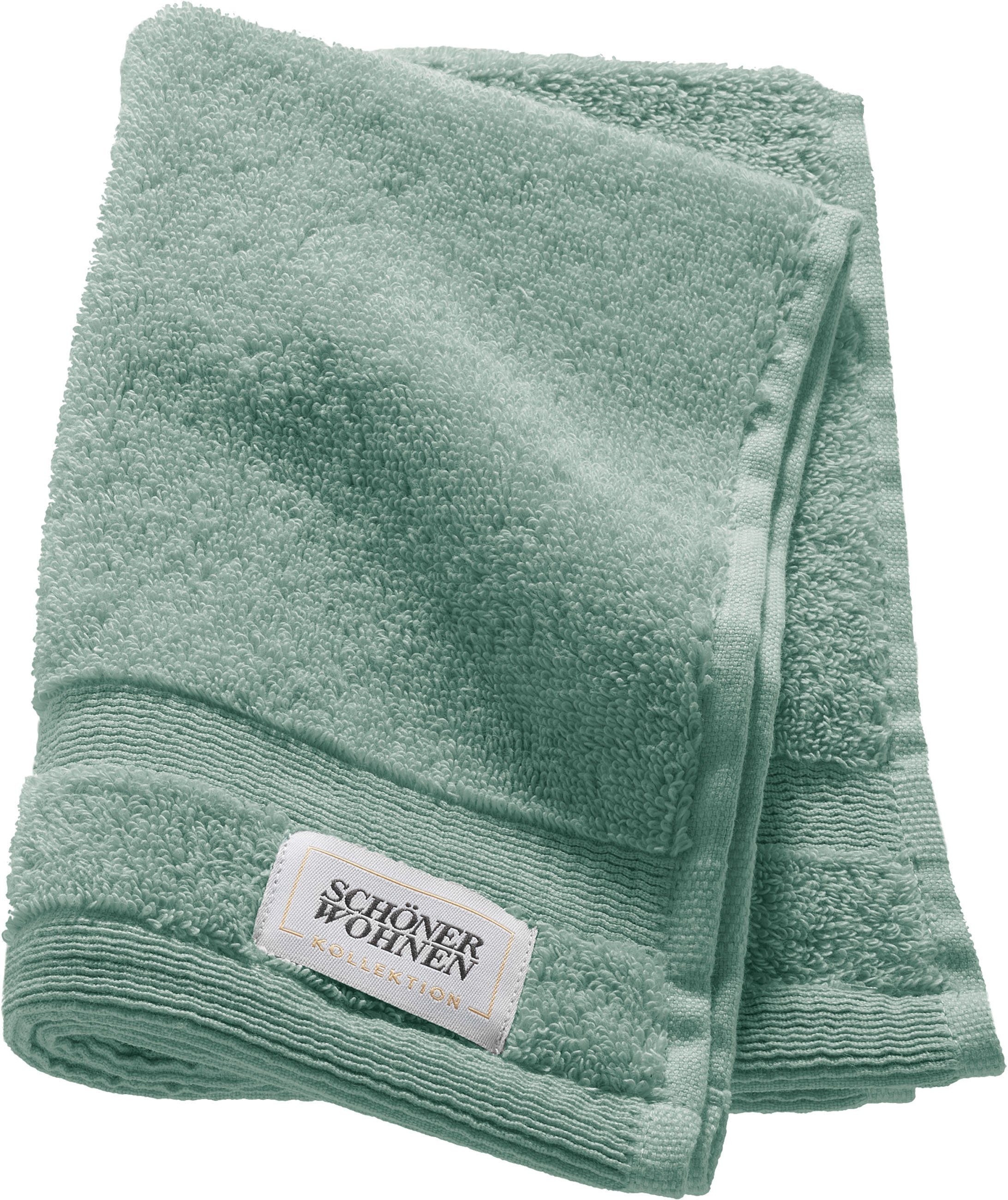 SCHÖNER WOHNEN-Kollektion Gästehandtuch Cuddly, trocknende (3-St), Frottier schnell salbei Airtouch-Qualität