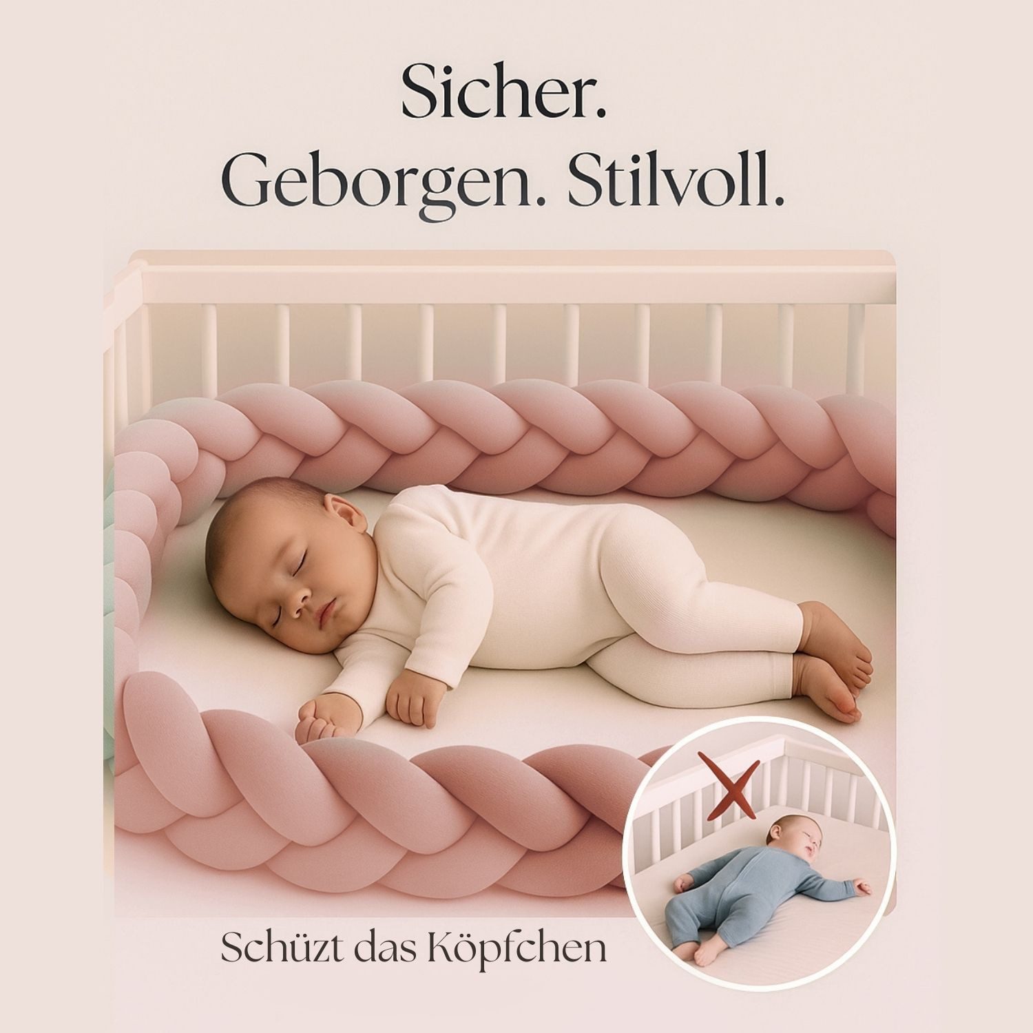 Nordic Coast Company Nestchenschlange XXL Bettschlange geflochten, Baby-Bet günstig online kaufen