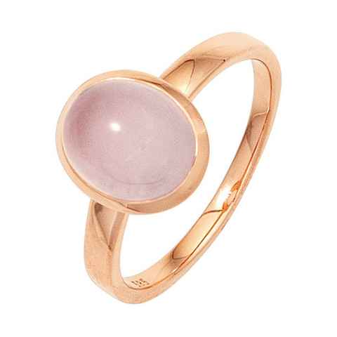 JOBO Goldring, 585 Roségold mit Rosenquarz