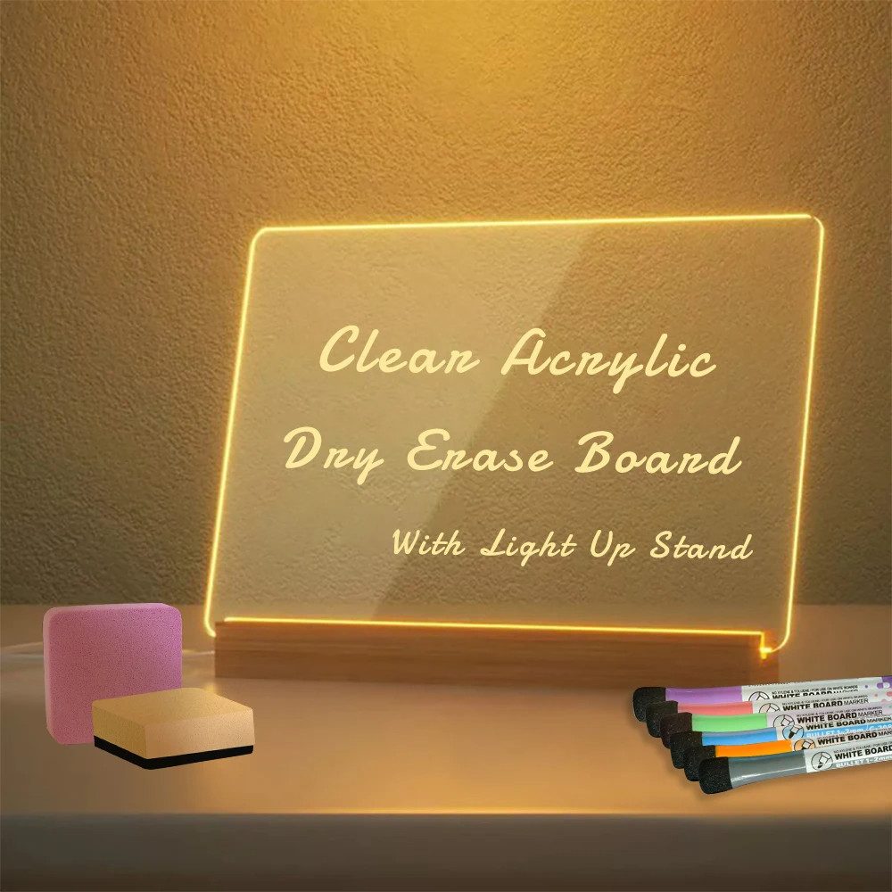 RWEUOQ Memoboard LED-Nachrichtentafel, Acryl-Tafel-Set mit 4 günstig online kaufen