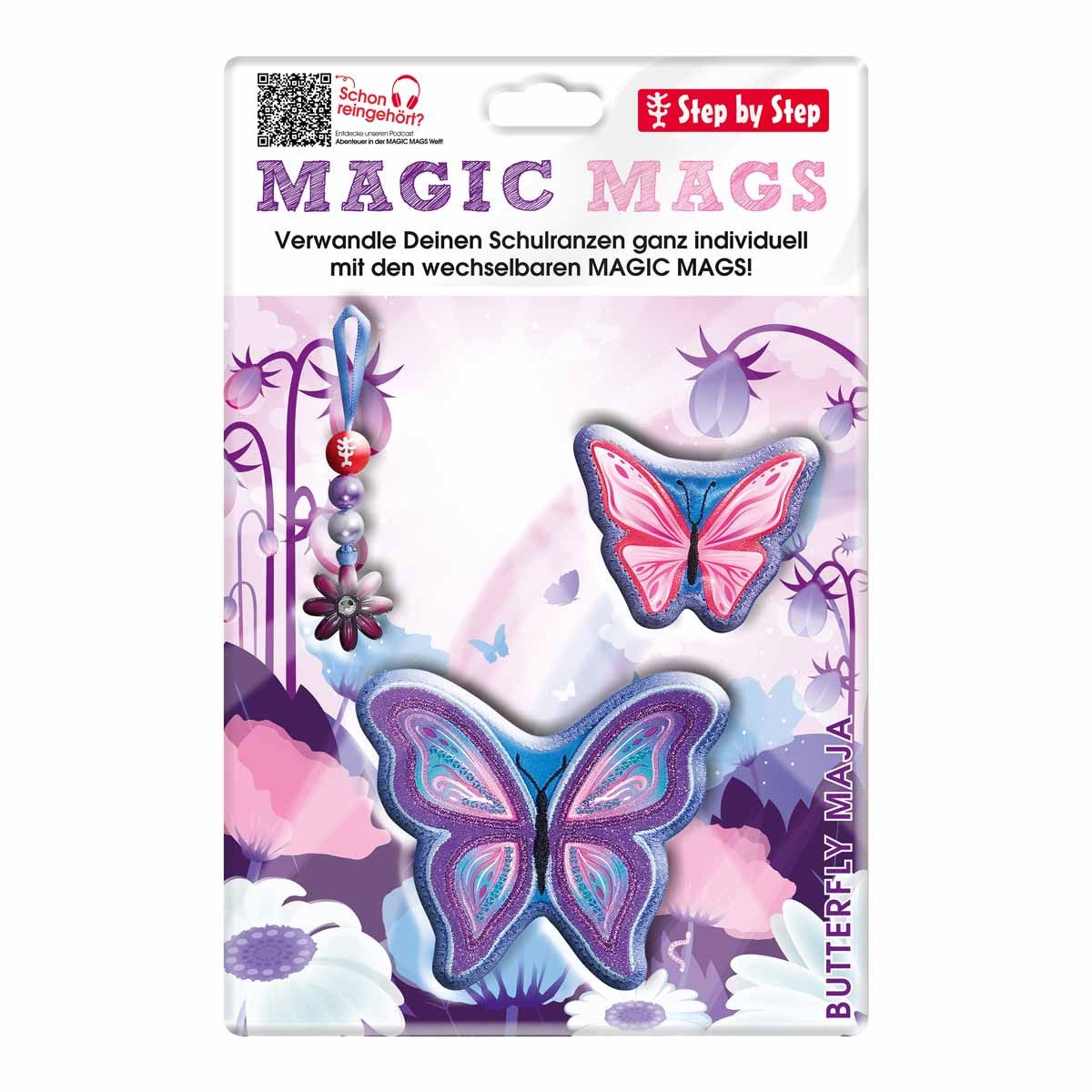 Step by Step Schulranzen MAGIC MAGS Butterfly Maja 3-teilig (3-teilig), Motivanhänger, Glücksbringer