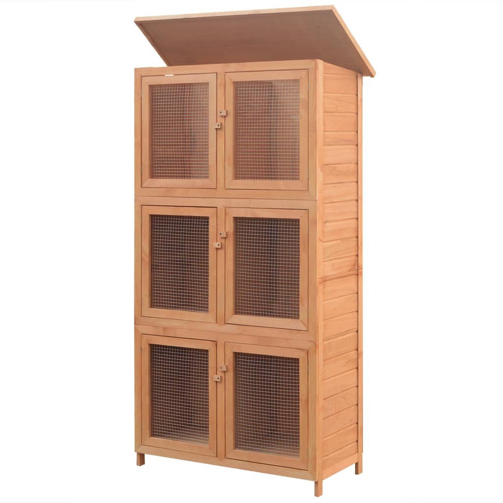 vidaXL, Kleintier-/Kaninchenstall 6 Boxen Holz