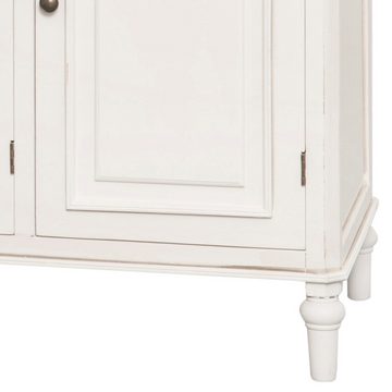 99rooms Kommode Ravenna Pappel Weiß Hellbraun (Sideboard, Standschrank), aus Massivholz, variabel stellbar, mit Schubladen, Landhausstil