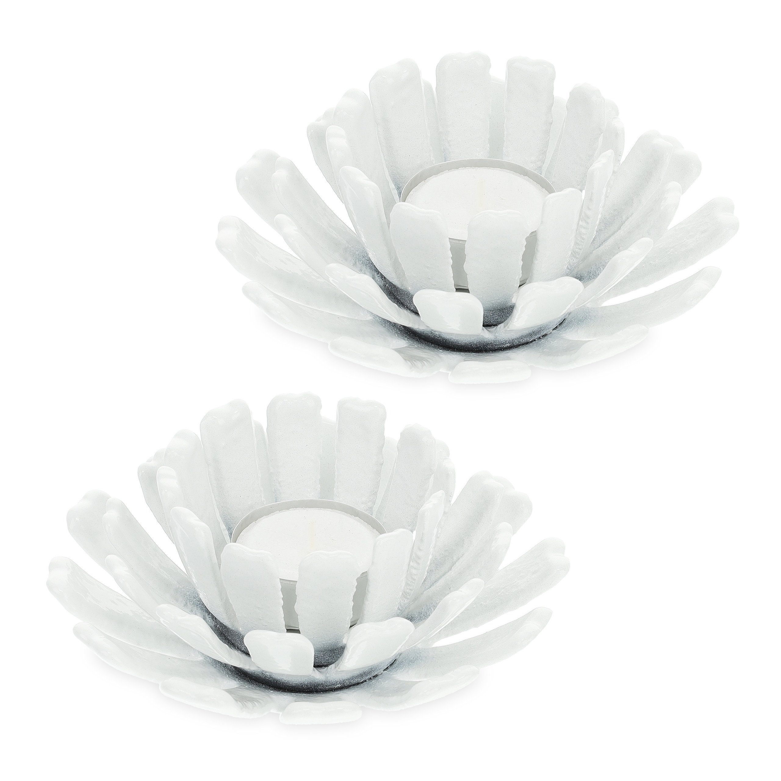 Teelichthalter 2er Set Teelichthalter in Blumenform