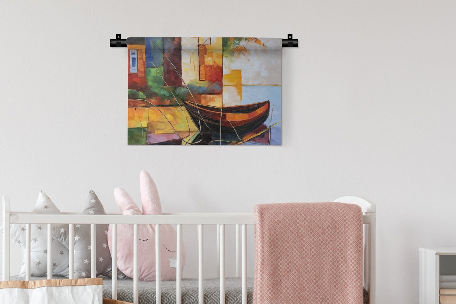 Schlafzimmer, Boot Farben, - Wandbehang, Wanddekoobjekt Abstrakt MuchoWow - Wanddeko Wohnzimmer, für Kleid, Kinderzimmer Kunst -
