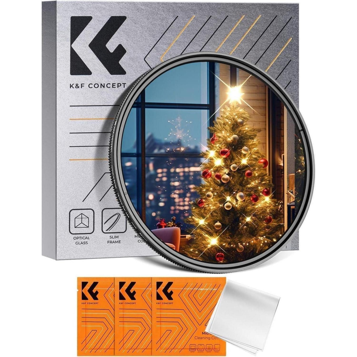 LuxusKollektion Звездный фильтр 4 Punkte 8 Punkte Sternenlichteffekte 62mm Звездный фильтр