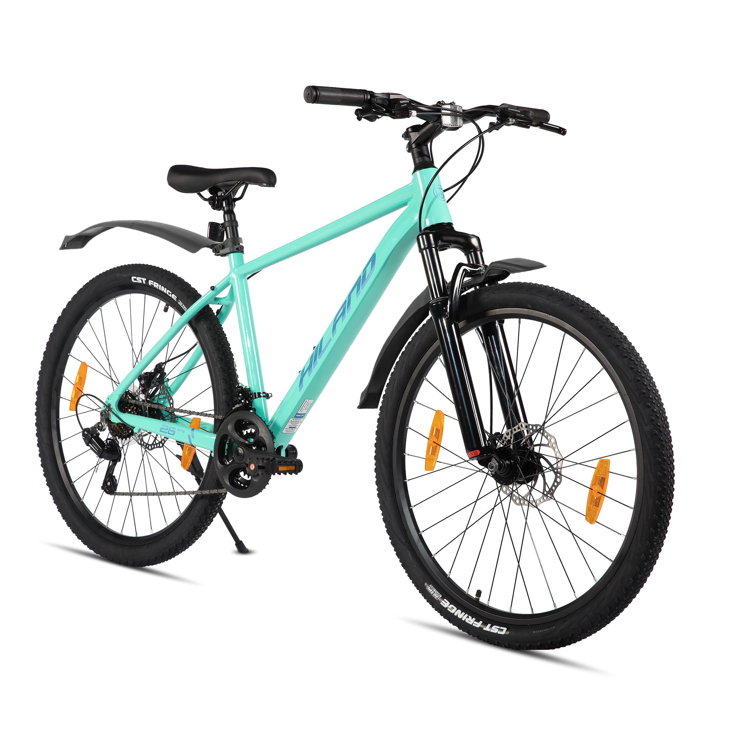 HILAND Mountainbike 27,5 Zoll Herren und Damen MTB mit Aluminiumrahmen, 21 Gang,Aluminiumrahmen, Doppelscheibenbremsen, Gefederter Vordergabel