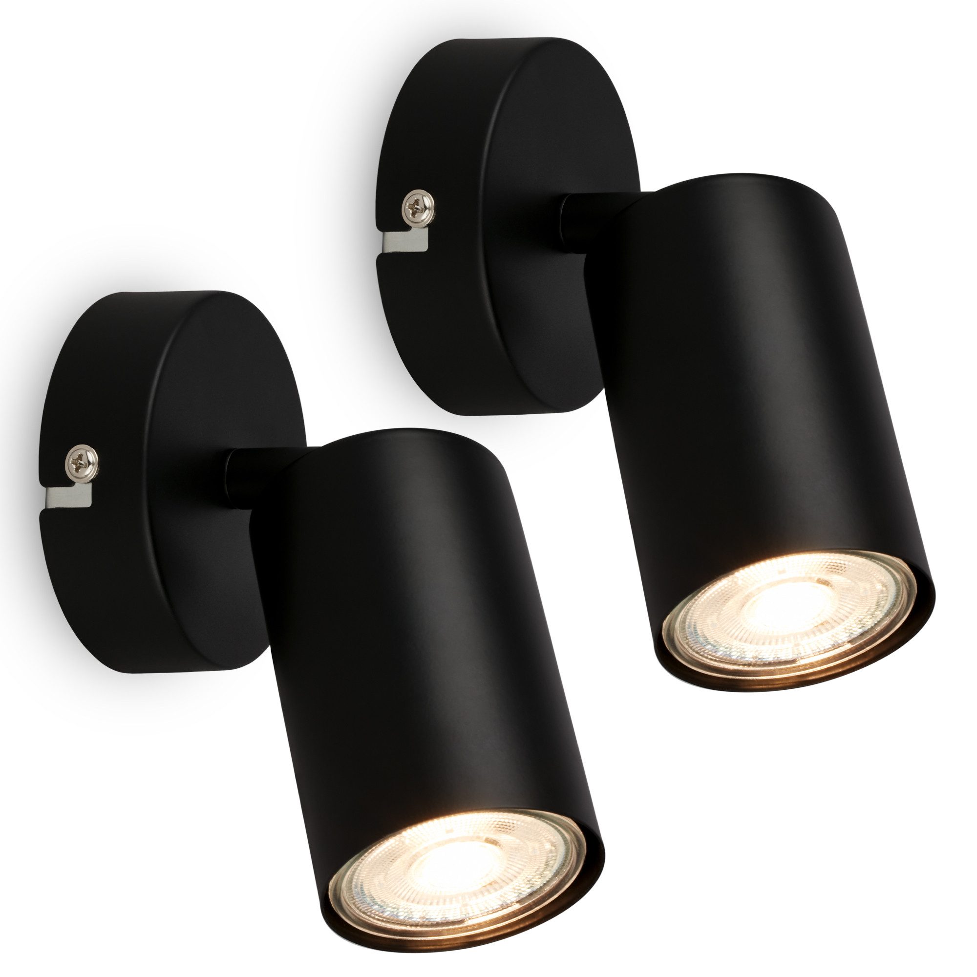 Briloner Leuchten Deckenleuchte LED Wandlampe Deckenlampe innen Schlafzimmer Wohnzimmer GU10, 1-flammig -Doppelpack, ohne Leuchtmittel, Abhängig vom Leuchtmittel - Warmweiß / Neutralweiß / Kaltweiß, Wandlampe Innen 80 x 15,5 cm Silberfarbig max. 9W GU10 Kinderzimmer