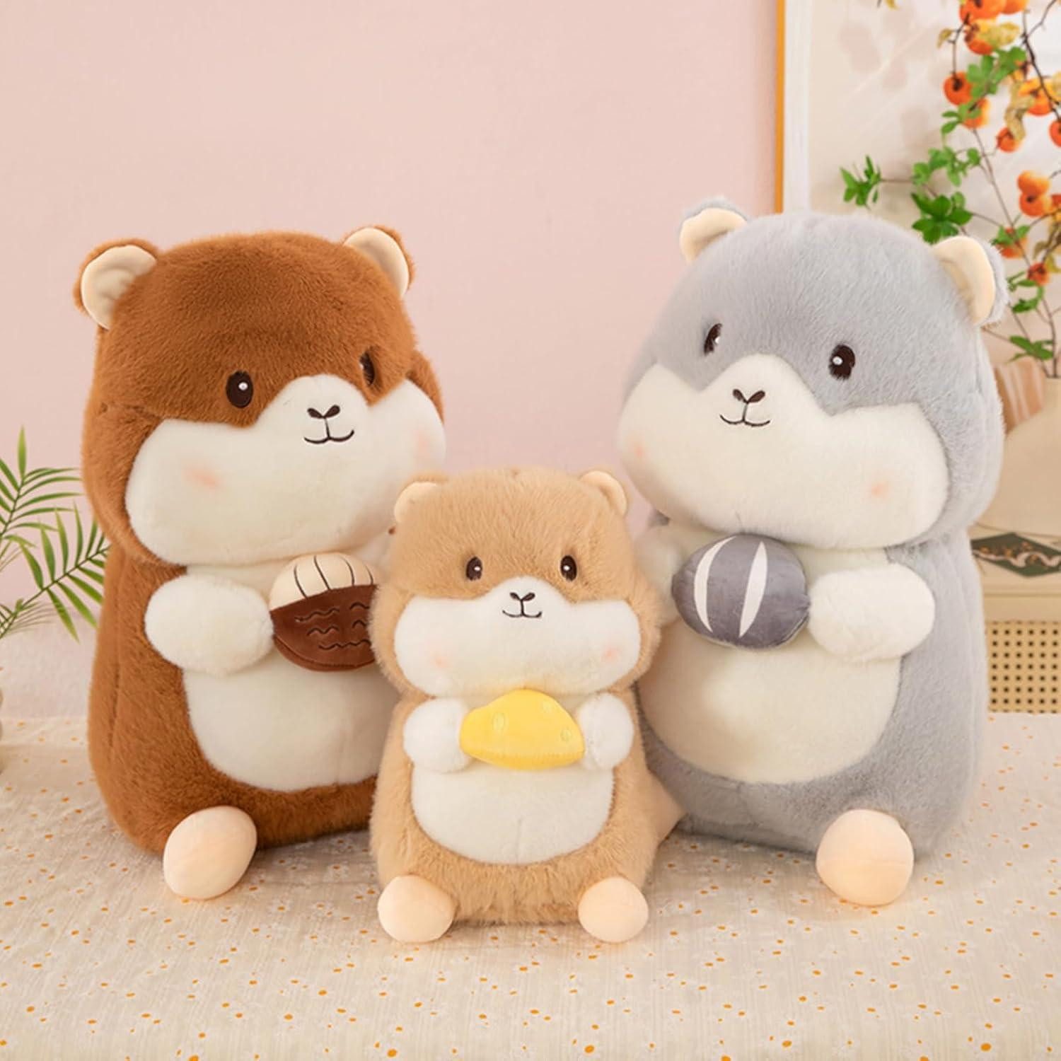 LuxusKollektion Kuscheltier Hamster Plüschtier Spielzeug Stofftier Kinder Geschenke 30 cm Grau