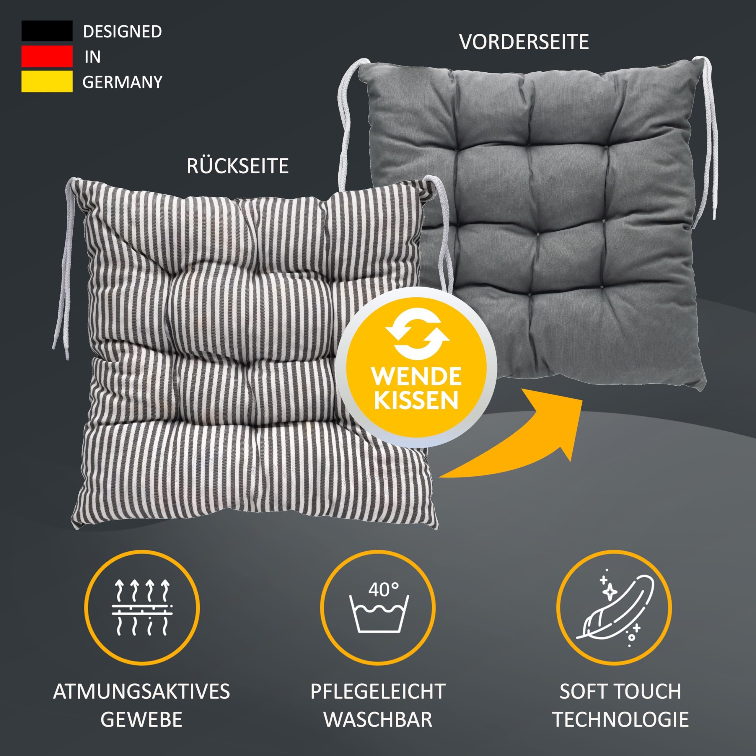 LILENO HOME Stuhlkissen - Wende Sitzkissen für Gartenstuhl oder Küchenstuhl günstig online kaufen