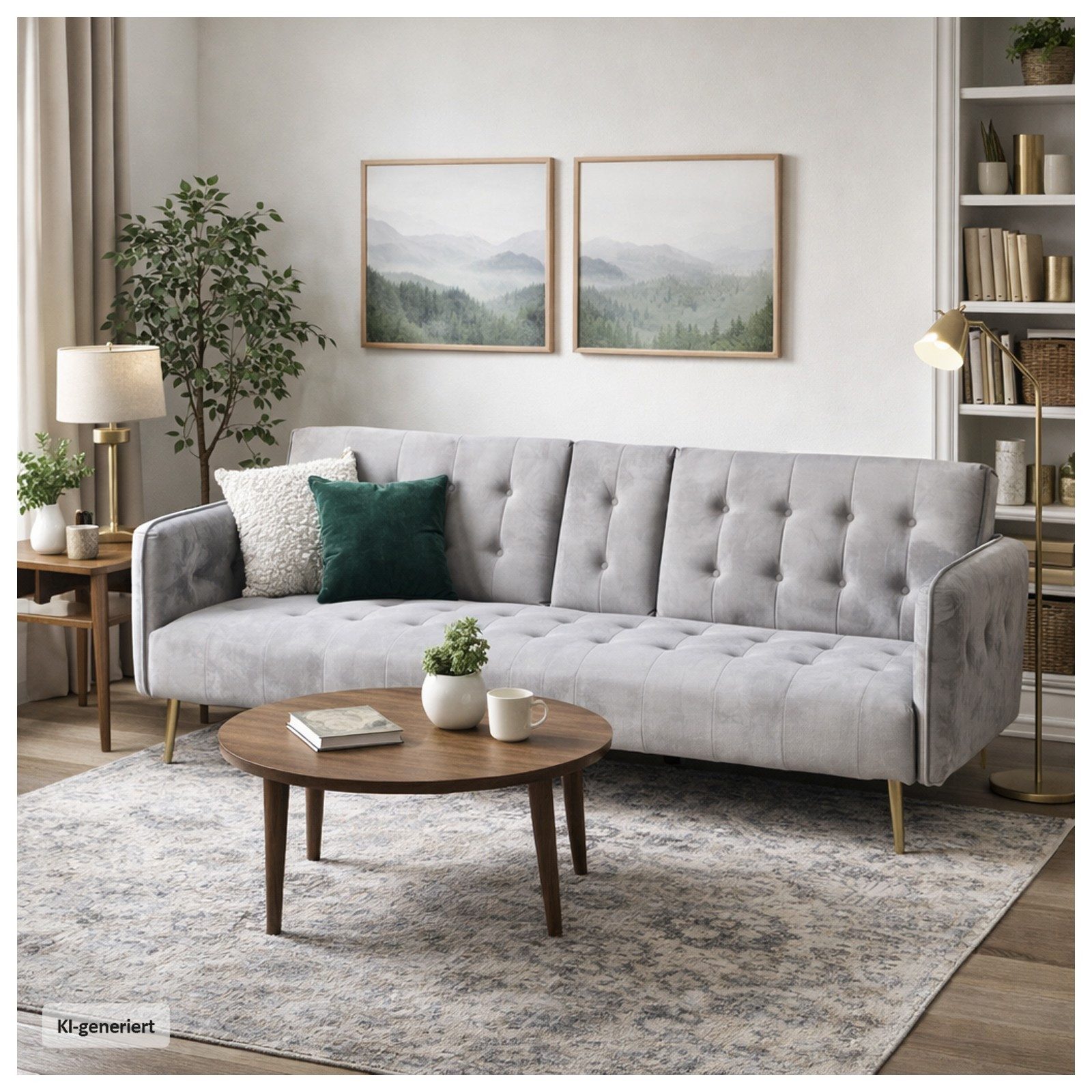 HTI-Living 2-Sitzer Couch mit Becherhalter und Bettfunktion Velvet Grau, Stück 1 Teile, Schlafsofa. Reduzierter Preis € 219,99. Unverbindliche Preisempfehlung € 399,00