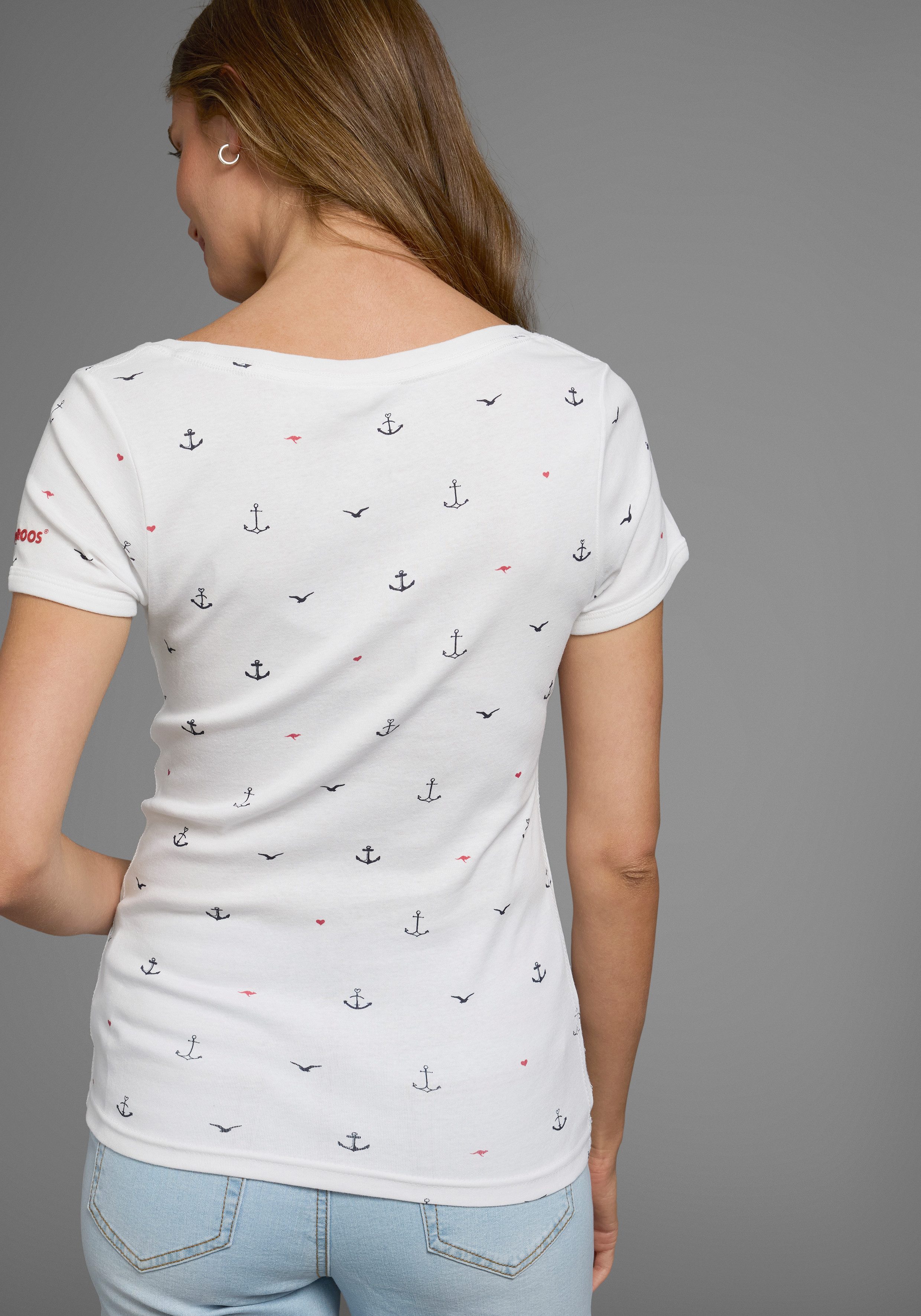 KangaROOS T-Shirt kurzärmelig, sehr figurbetont und hüftbedeckend