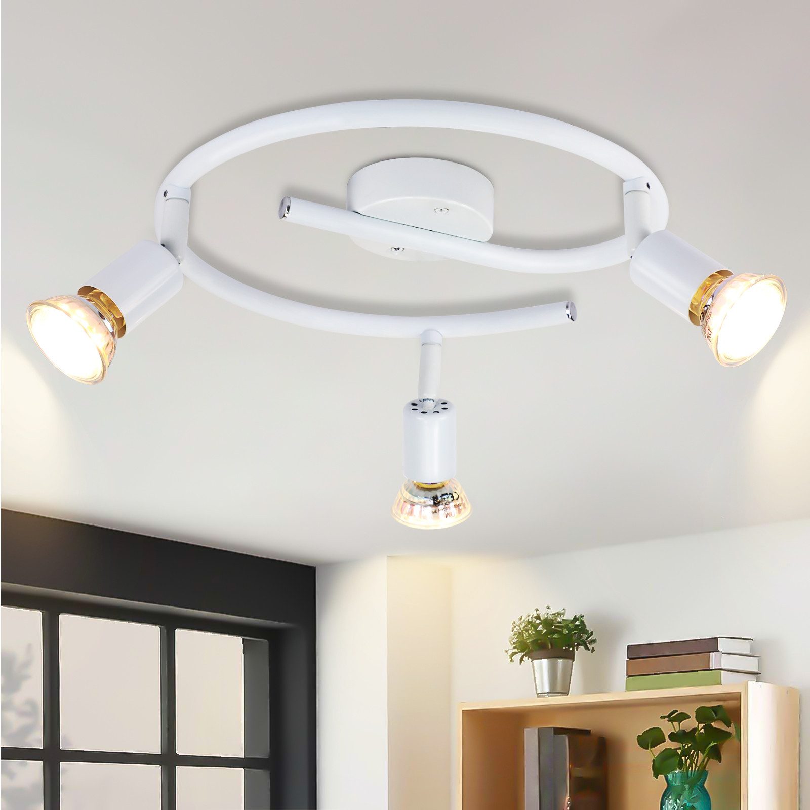 ZMH Deckenstrahler GU10 1/2/3/4 Flammig Modern Deckenleuchte Flur Leuchtmittel Enthalten, LED wechselbar, Schwenbar 350° Industrial Schlafzimmerlampe