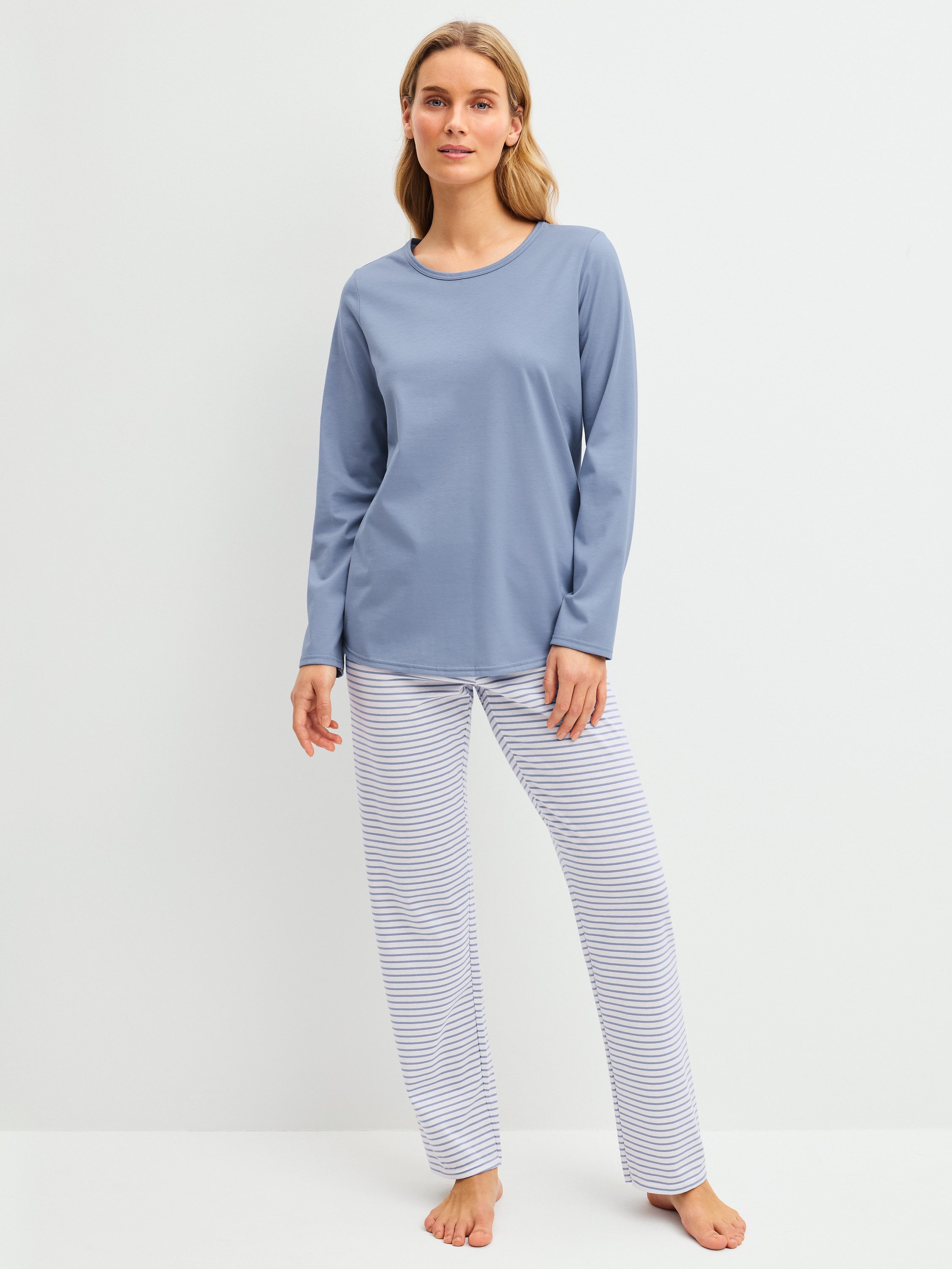 CALIDA Pyjama Graphic Nights Damen (2 tlg) weich, atmungsaktiv, komfortabel, elastischer Hosenbund