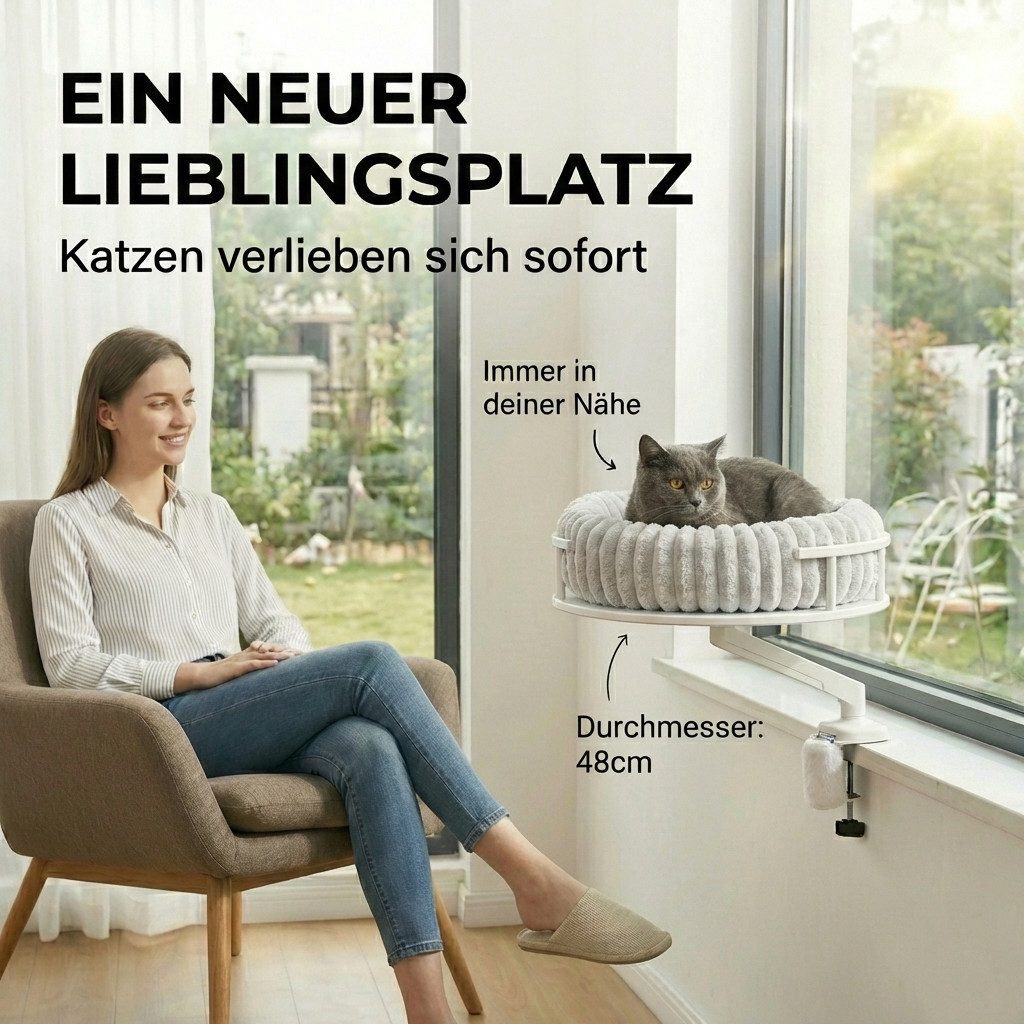 noviclass Katzenliege noviclass® Katzenbett LEVI, Katzenbett Schreibtisch, Katzenplattform