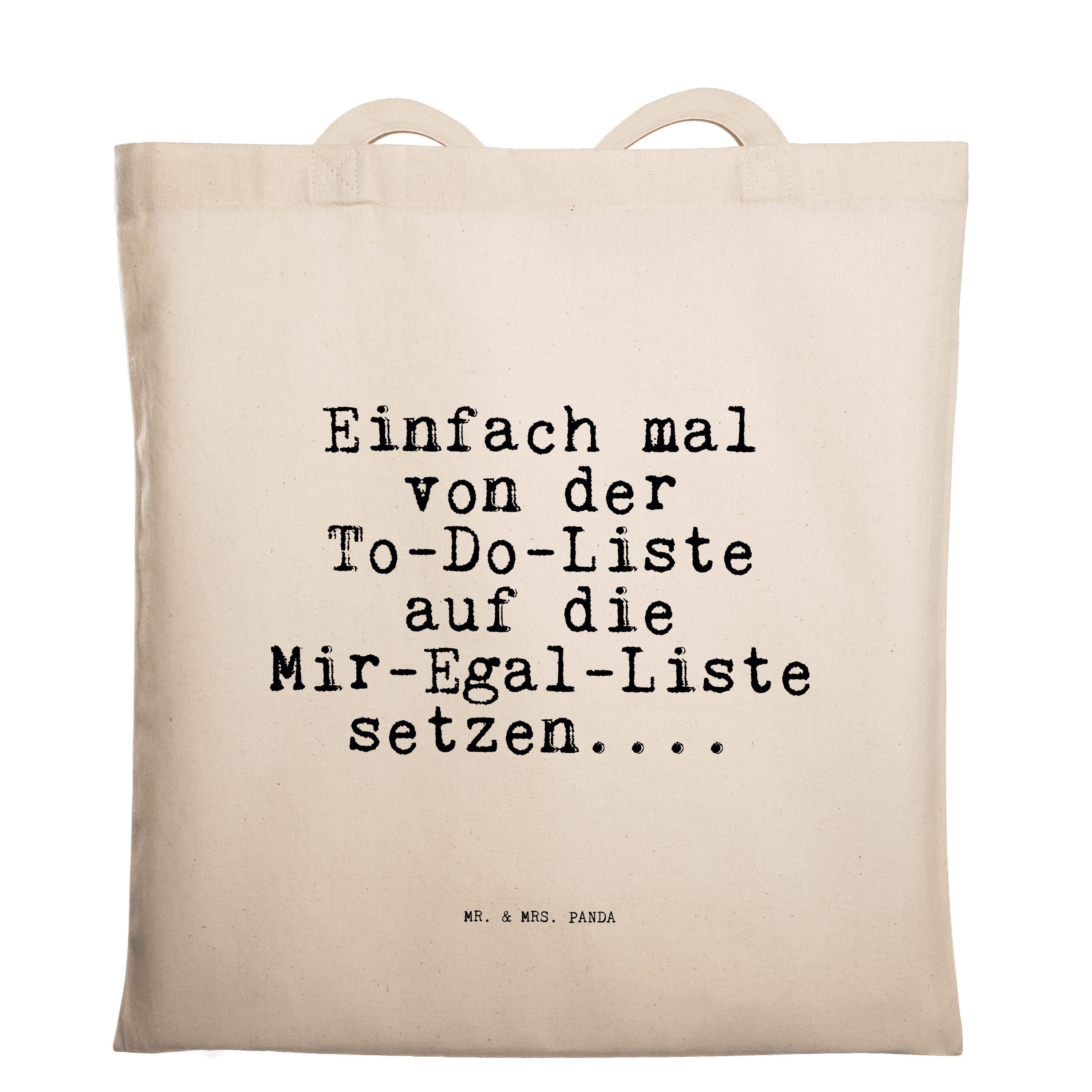Mr. & Mrs. Panda Tragetasche »Einfach mal von der... Transparent