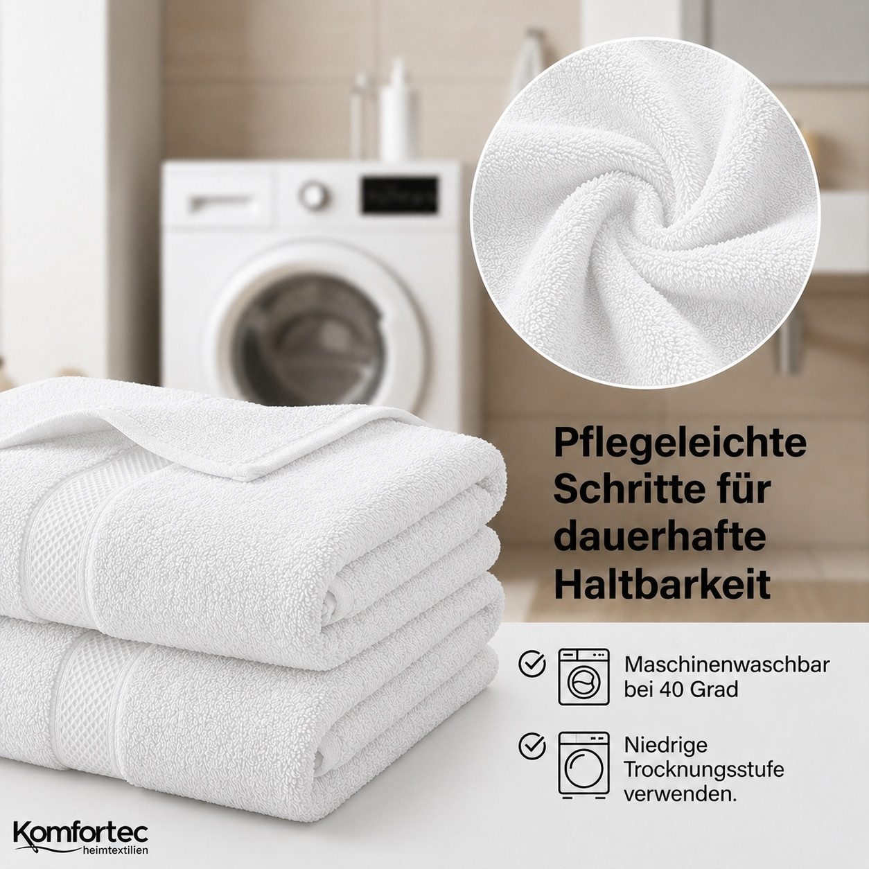 Komfortec Gästehandtücher Set aus 100% Baumwolle, (12-St) – Bild 4 von 5