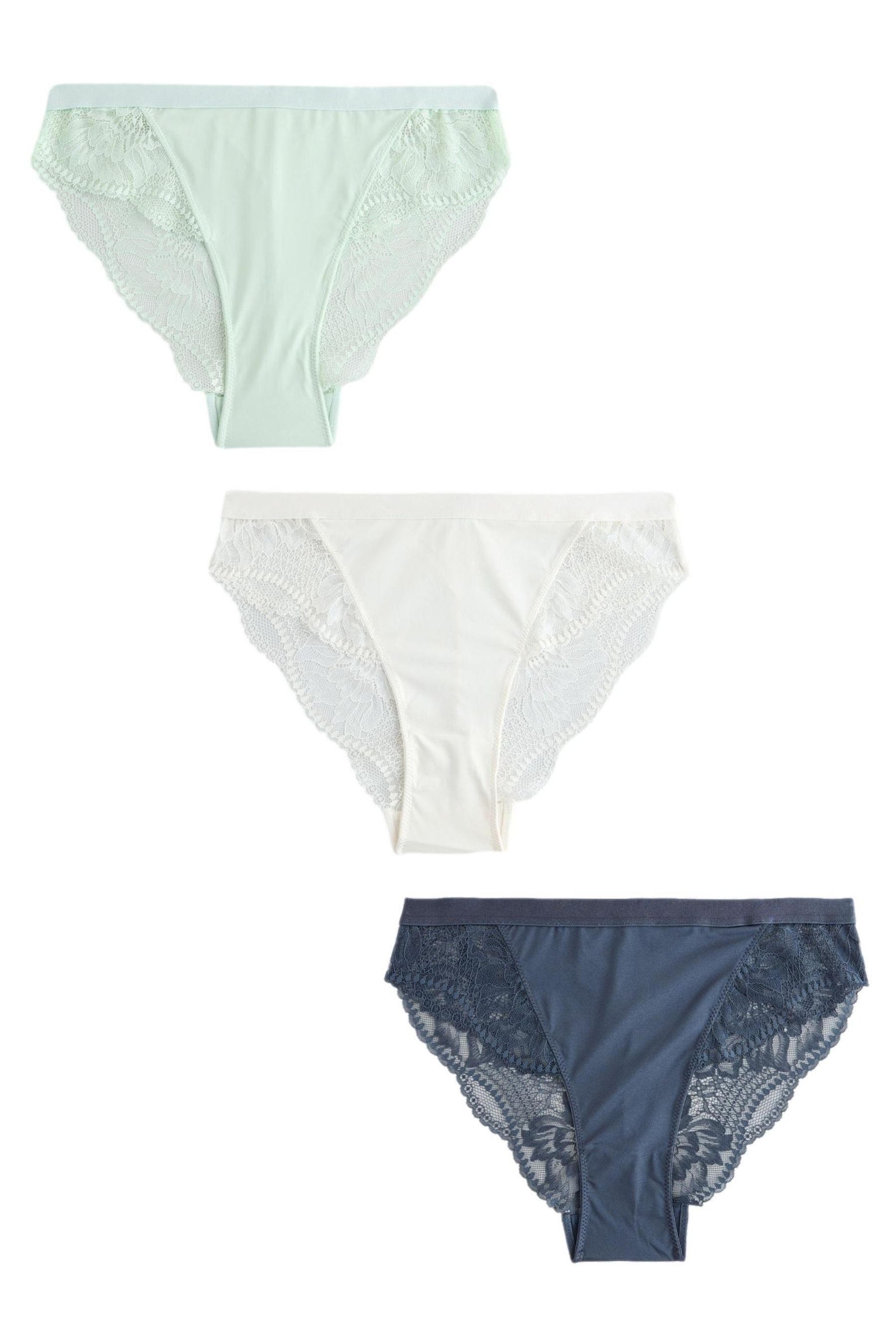 Next Slip Spitzenslips im 3er-Pack, hoher Beinschnitt (3-St)