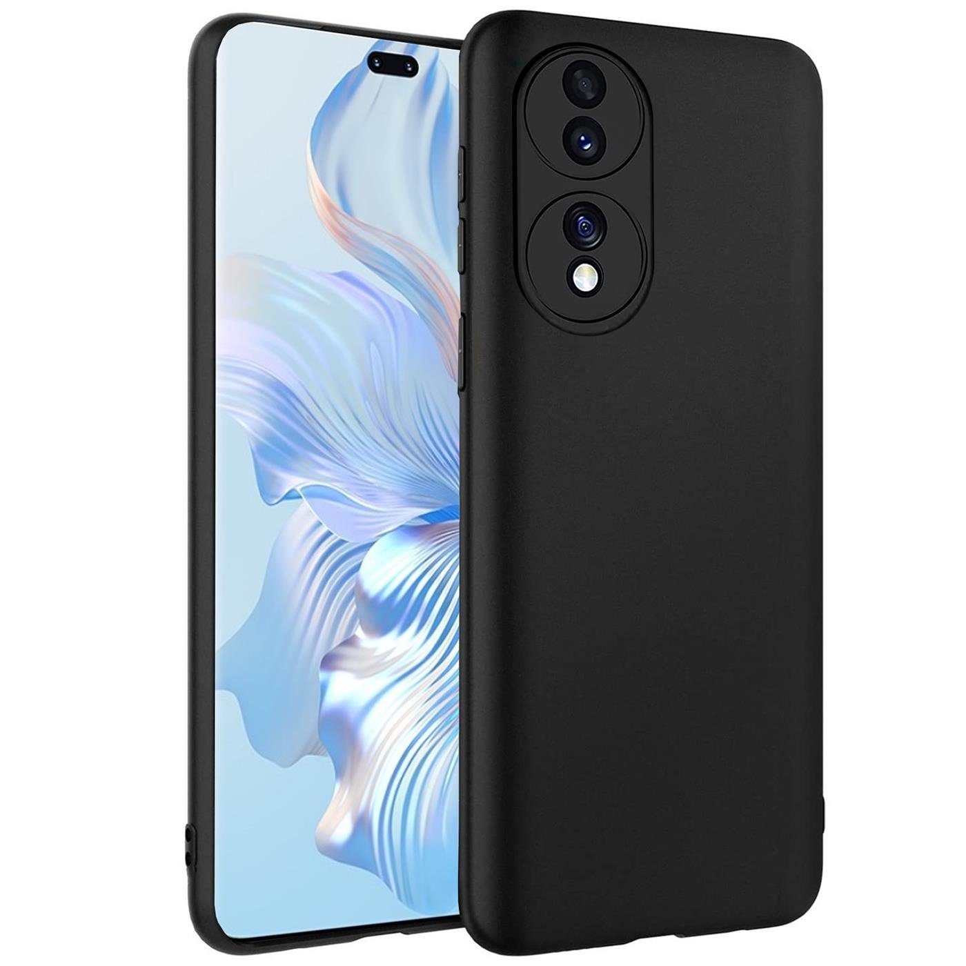 CoolGadget Handyhülle Black Series Handy Hülle für Honor 80 6,67 Zoll, Edle Silikon Schlicht Robust Schutzhülle für Honor 80 Hülle
