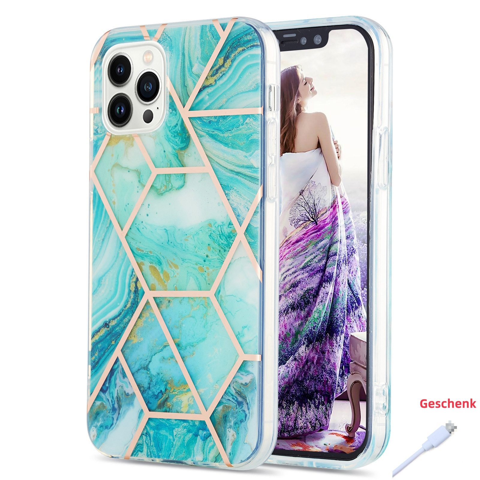 trends for living Handyhülle Splice Marmor Hülle Cover für iPhone X XS 12 13 14 15 16 Pro Max Plus