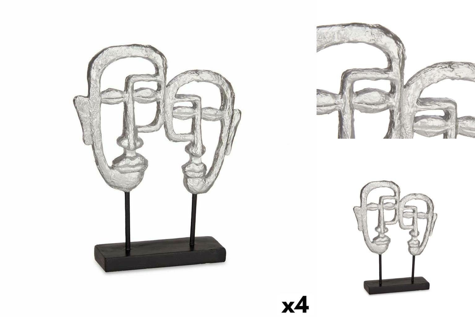 Deko-Figur 10,5 x Stück cm Decor Dekoobjekt x 32,5 27 Gift 4 Silberfarben Gesicht